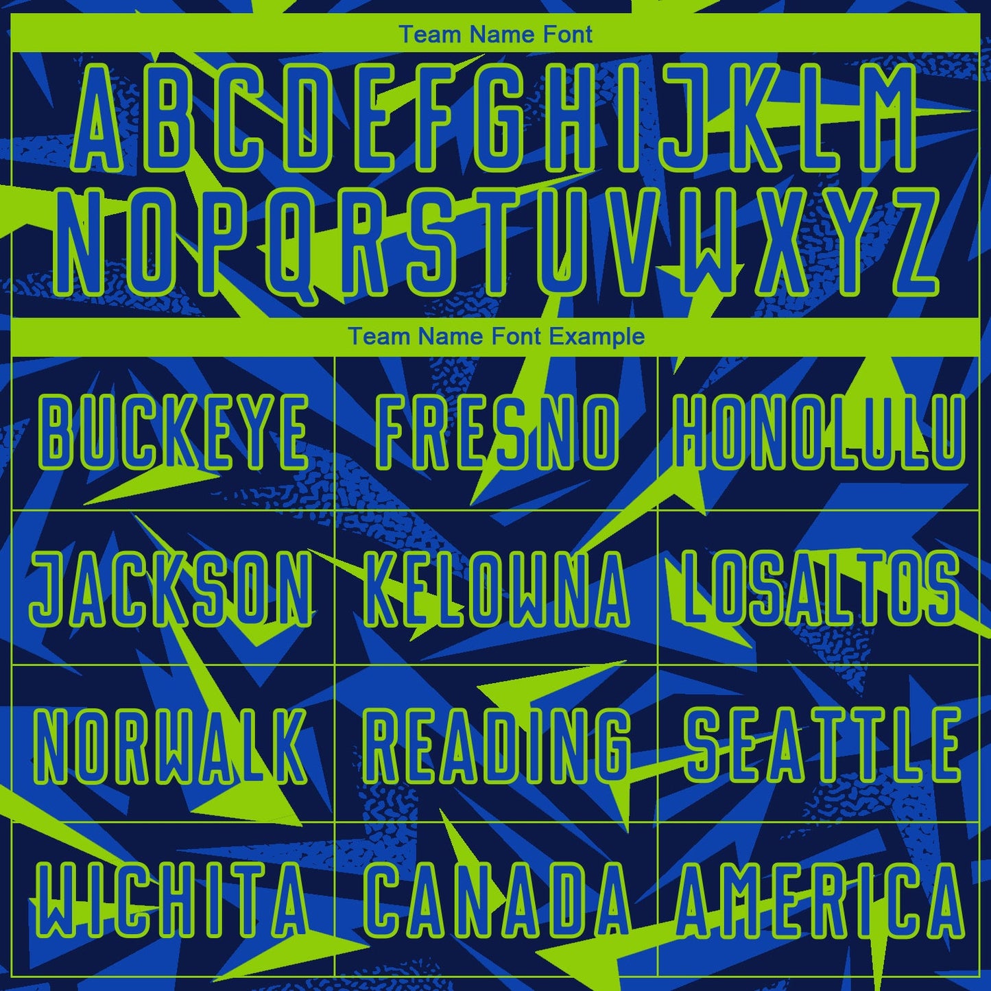 Custom Navy Thunder Blue-Neon Green Cyber Mecha E-sport Geometric Shards Spike Sublimation Soccer Uniform Jersey view 5