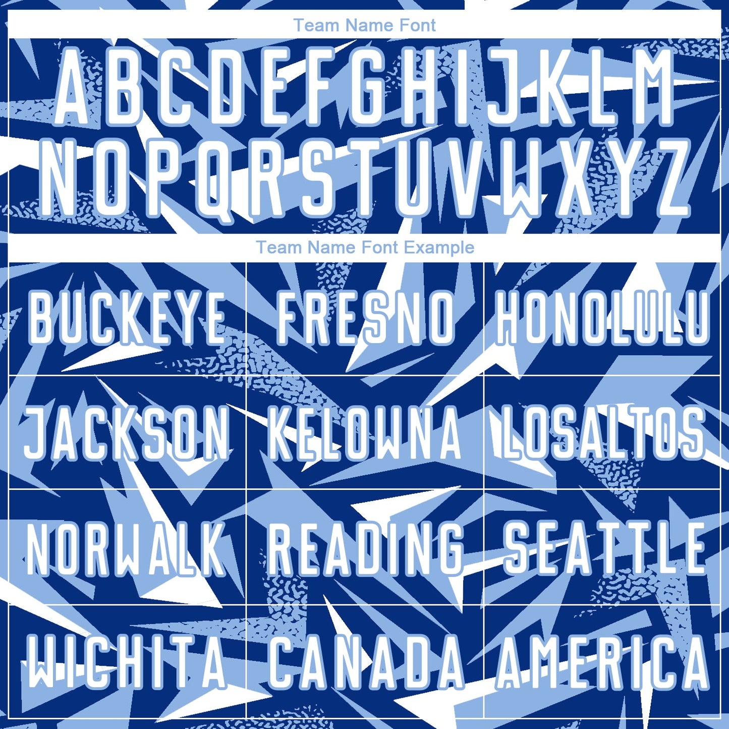 Custom Royal White-Light Blue Cyber Mecha E-sport Geometric Shards Spike Sublimation Soccer Uniform Jersey view 5