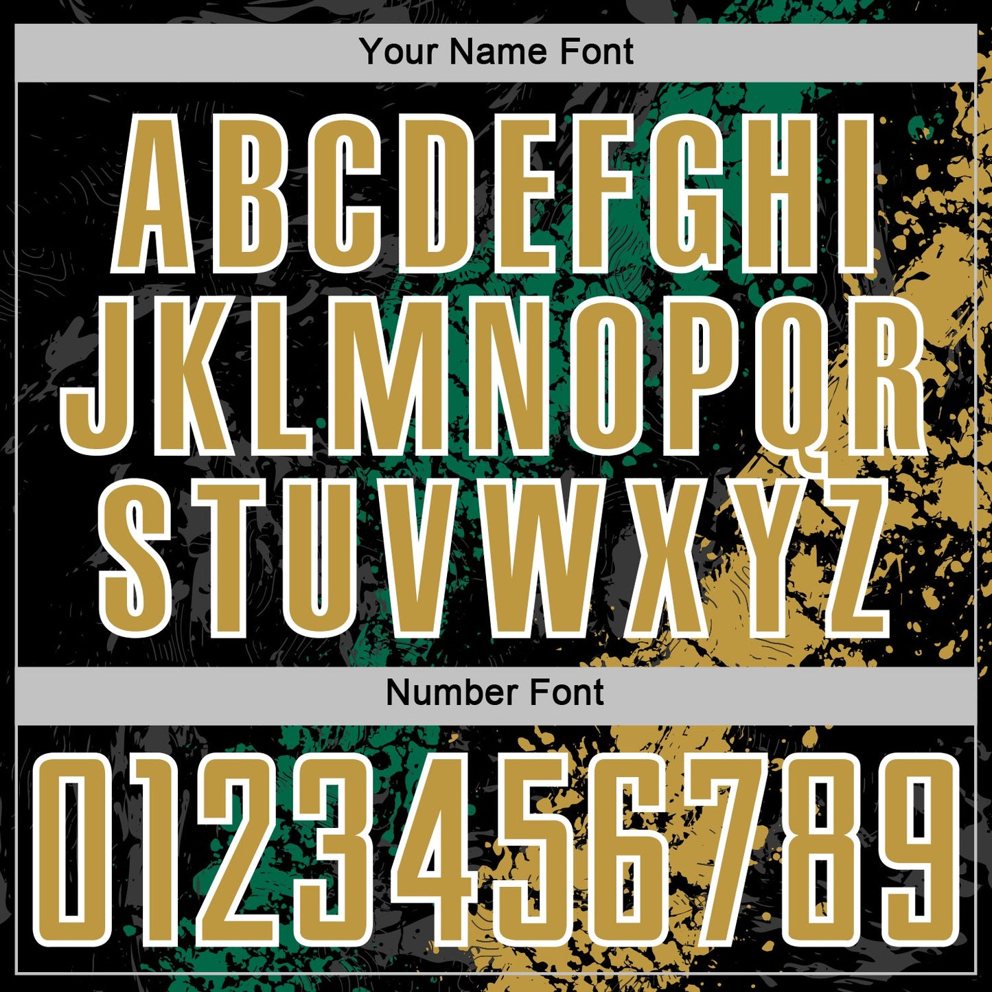 Custom Black Old Gold White-Kelly Green Dripping Splatter Cracked Texture Sublimation Soccer Uniform Jersey view 6