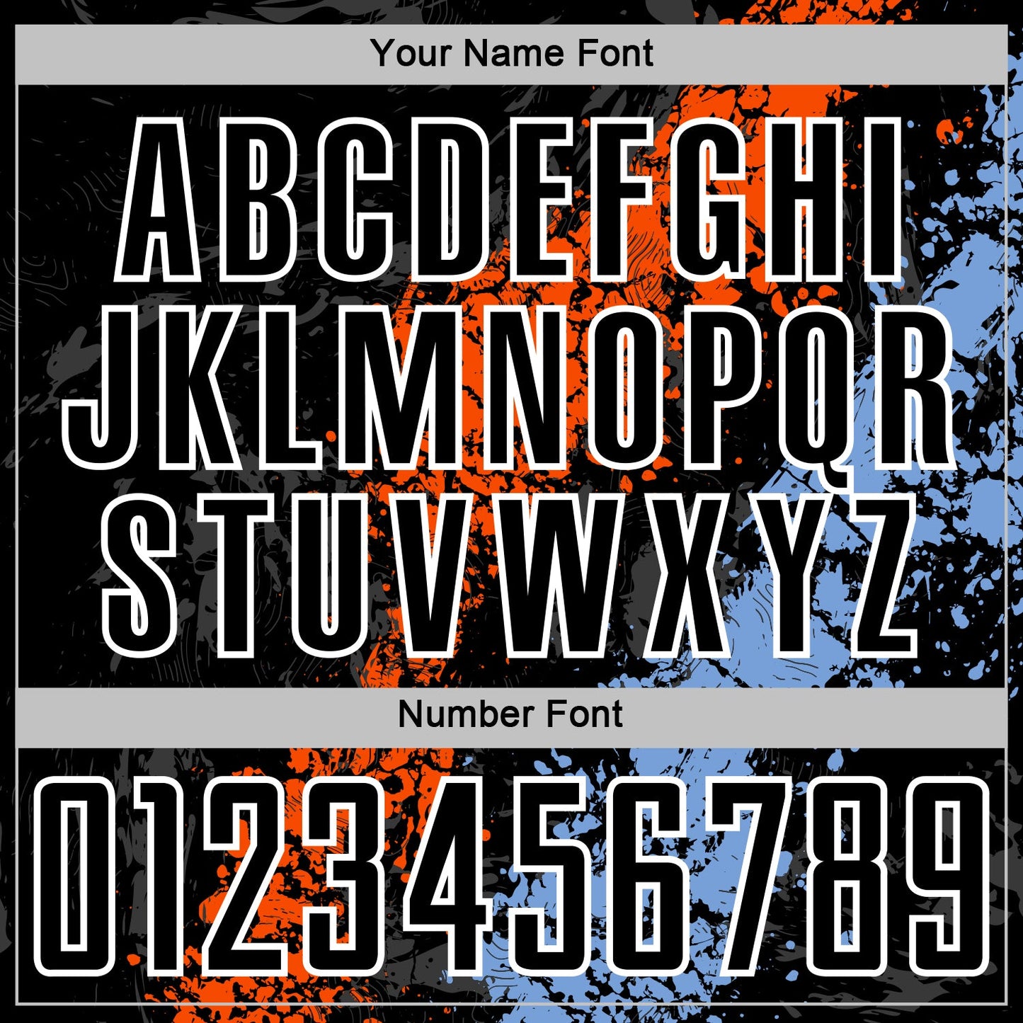 Custom Black White Orange-Powder Blue Dripping Splatter Cracked Texture Sublimation Soccer Uniform Jersey view 6