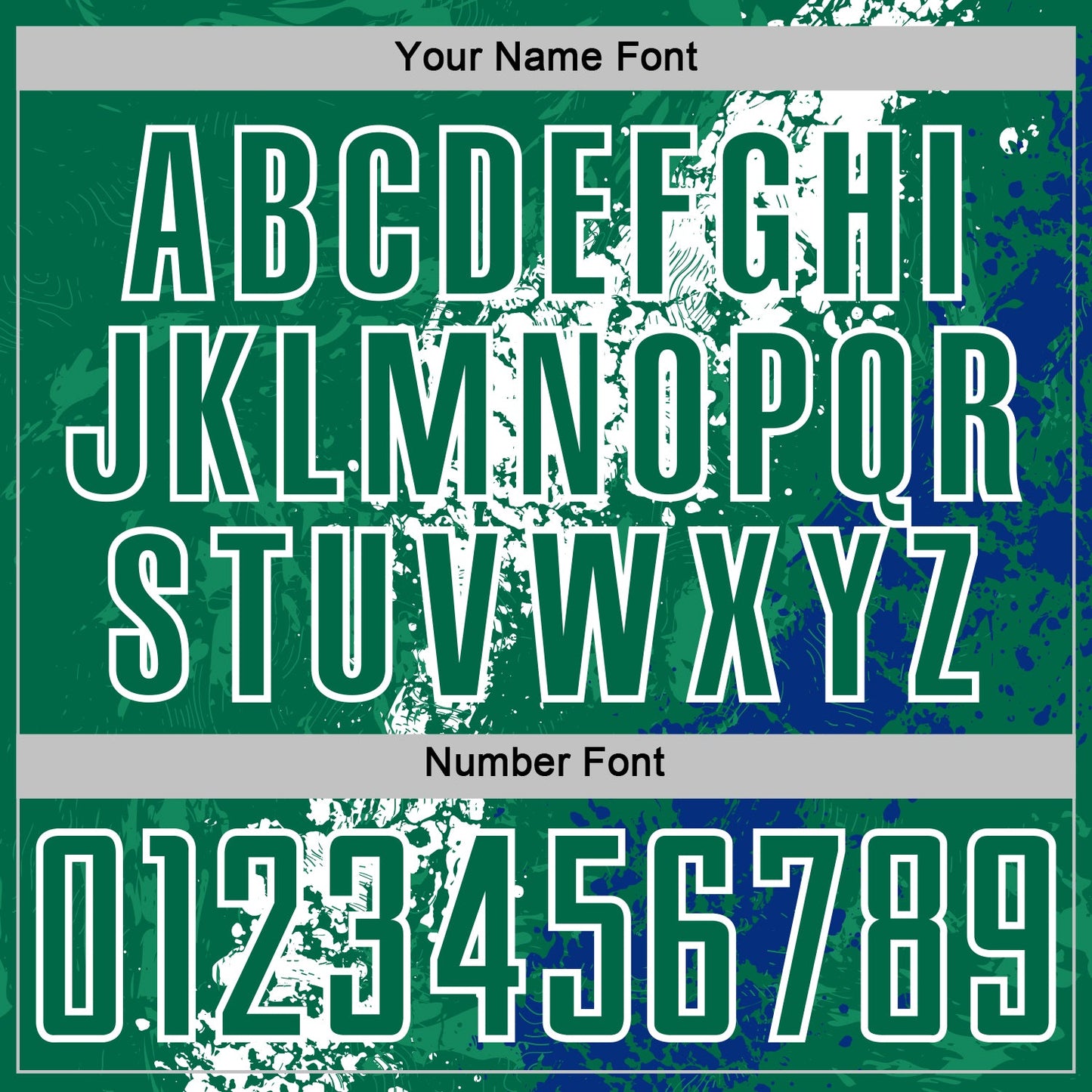 Custom Kelly Green White-Royal Dripping Splatter Cracked Texture Sublimation Soccer Uniform Jersey view 6