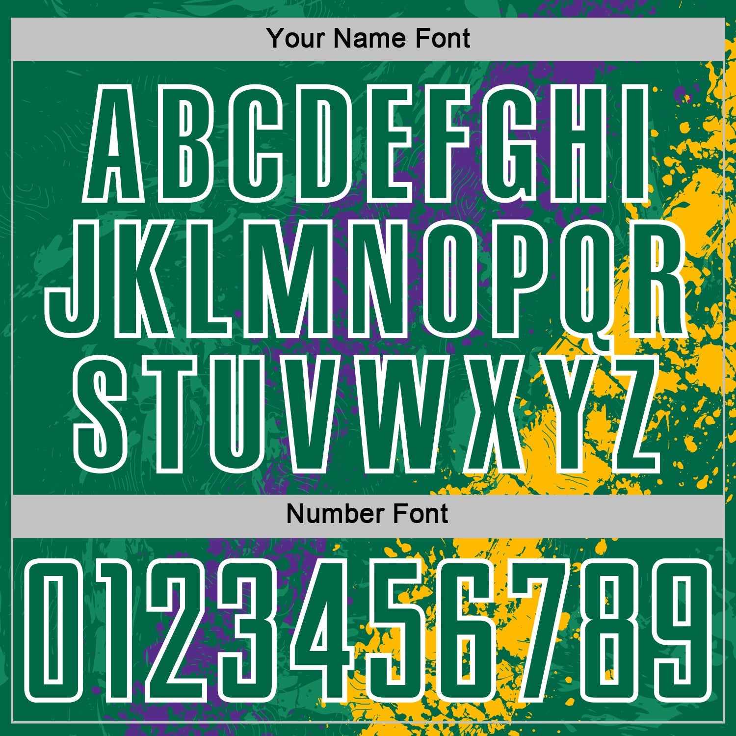 Custom Kelly Green White Purple-Gold Dripping Splatter Cracked Texture Sublimation Soccer Uniform Jersey view 6