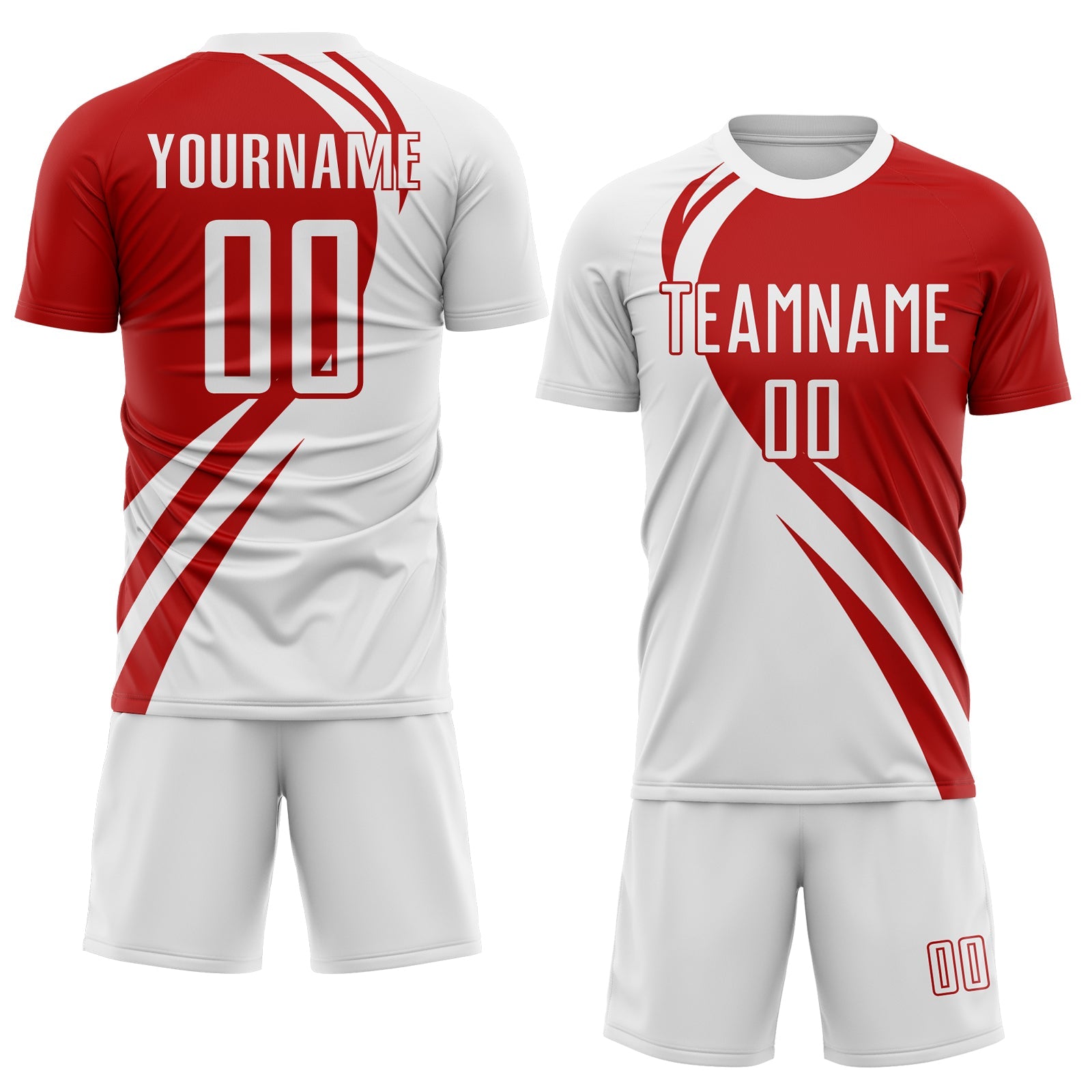 Custom White Navy Diagonal Streamline Color Block Swirl Curve Lines Sublimation Soccer Uniform Jersey view 2