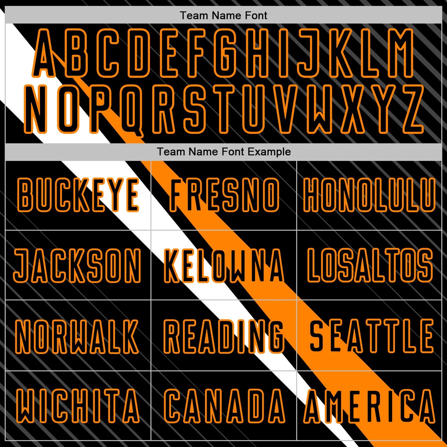 Custom Black Bay Orange-White Diagonal Stripes Sports Sublimation Soccer Uniform Jersey view 5
