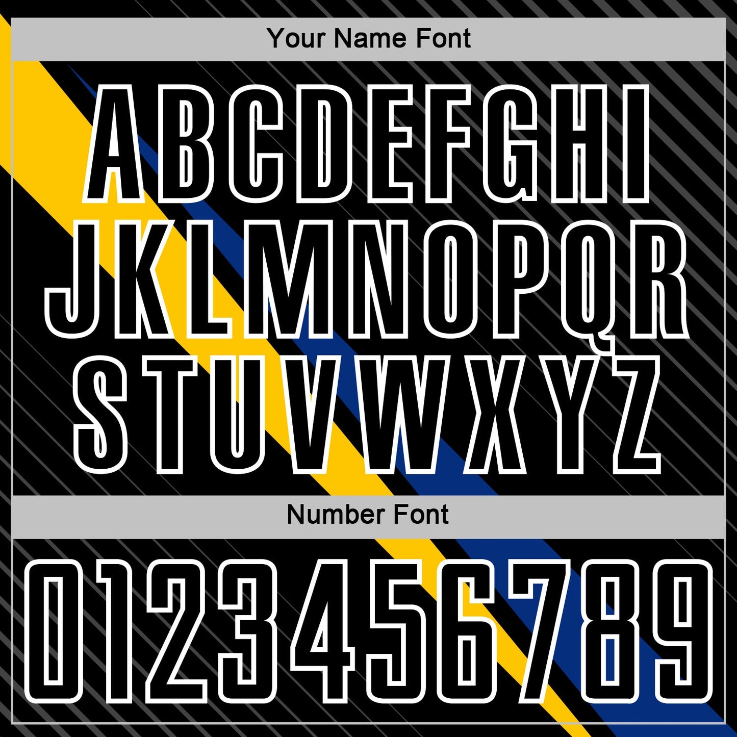 Custom Black White Royal-Yellow Diagonal Stripes Sports Sublimation Soccer Uniform Jersey view 6