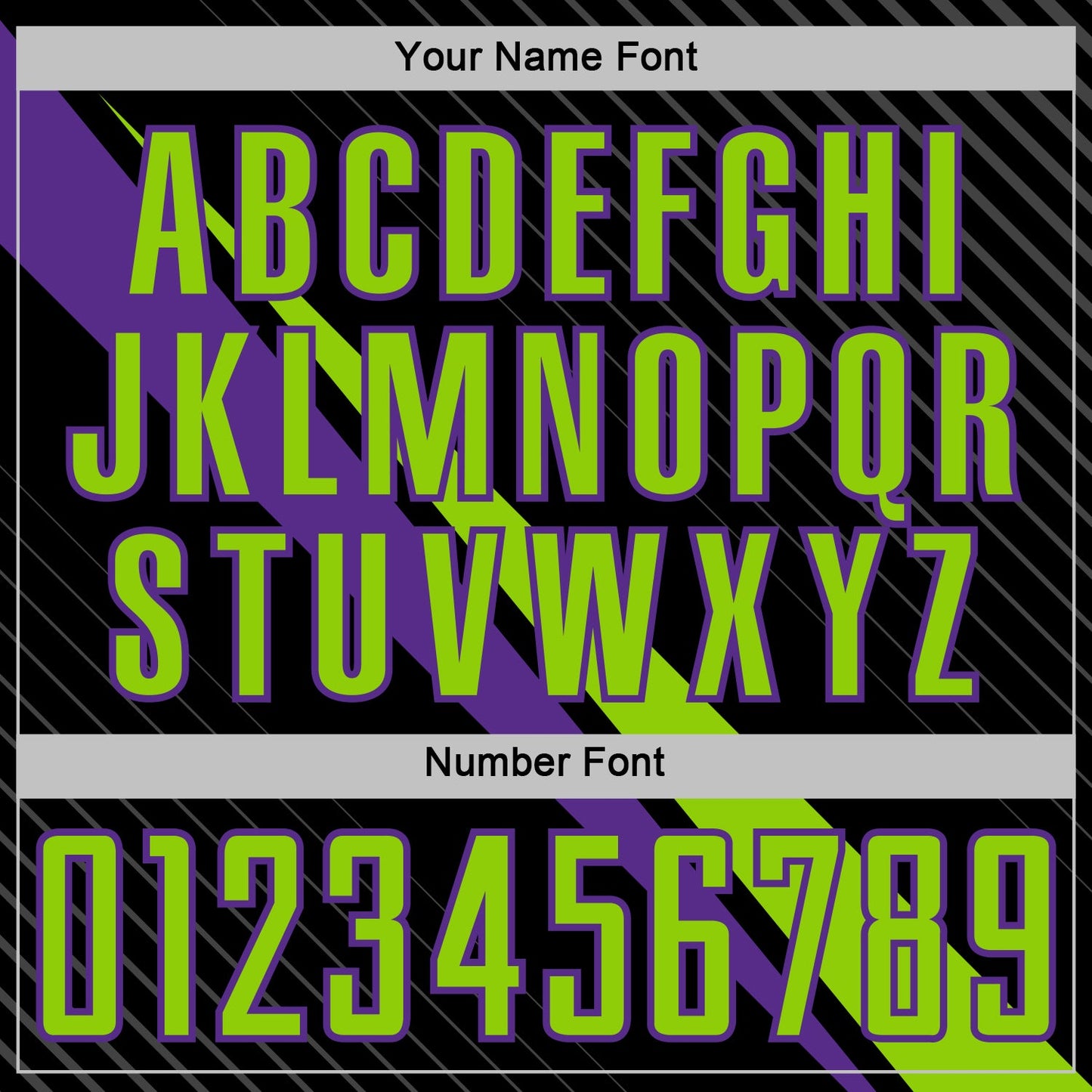 Custom Black Neon Green-Purple Diagonal Stripes Sports Sublimation Soccer Uniform Jersey view 6