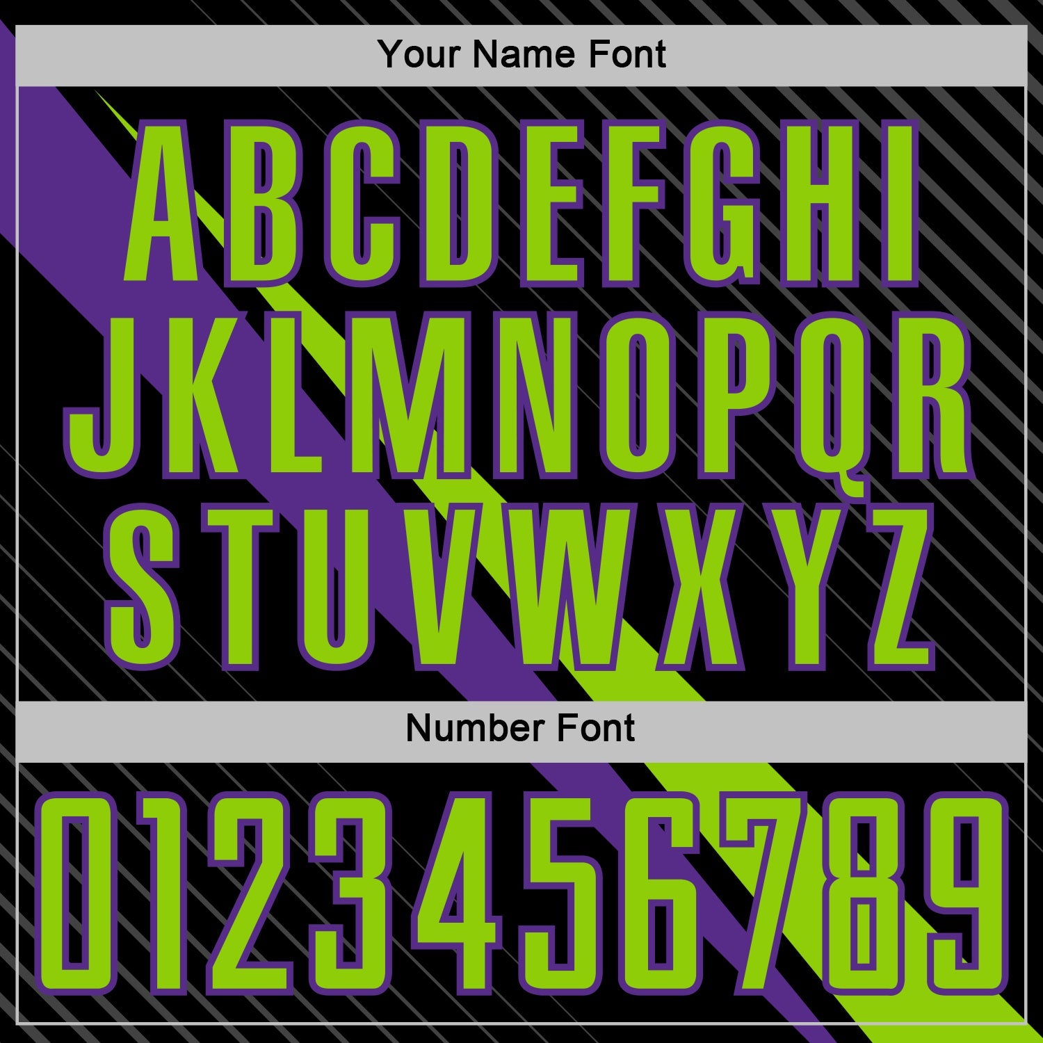 Custom Black Neon Green-Purple Diagonal Stripes Sports Sublimation Soccer Uniform Jersey view 6