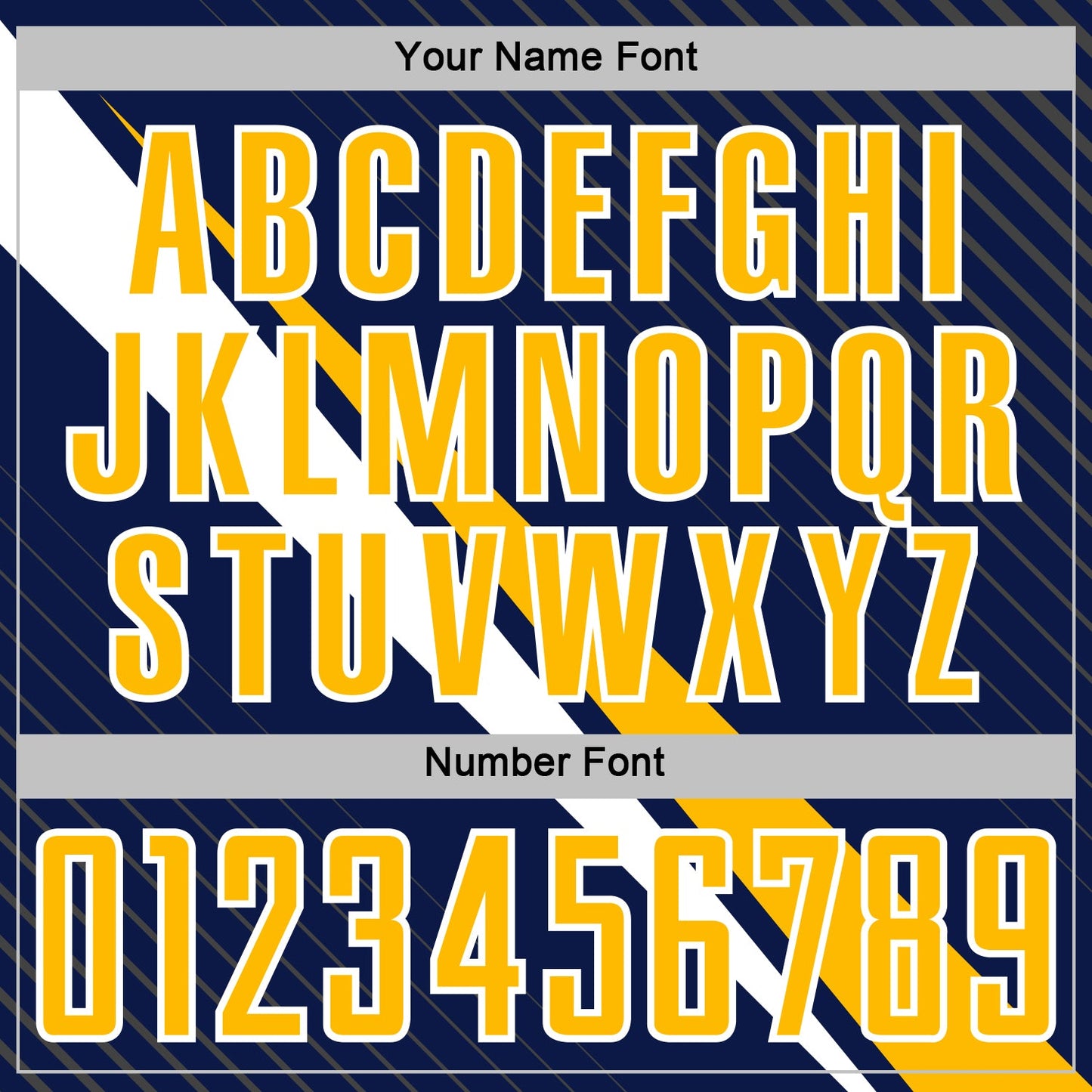 Custom Navy Gold-White Diagonal Stripes Sports Sublimation Soccer Uniform Jersey view 6