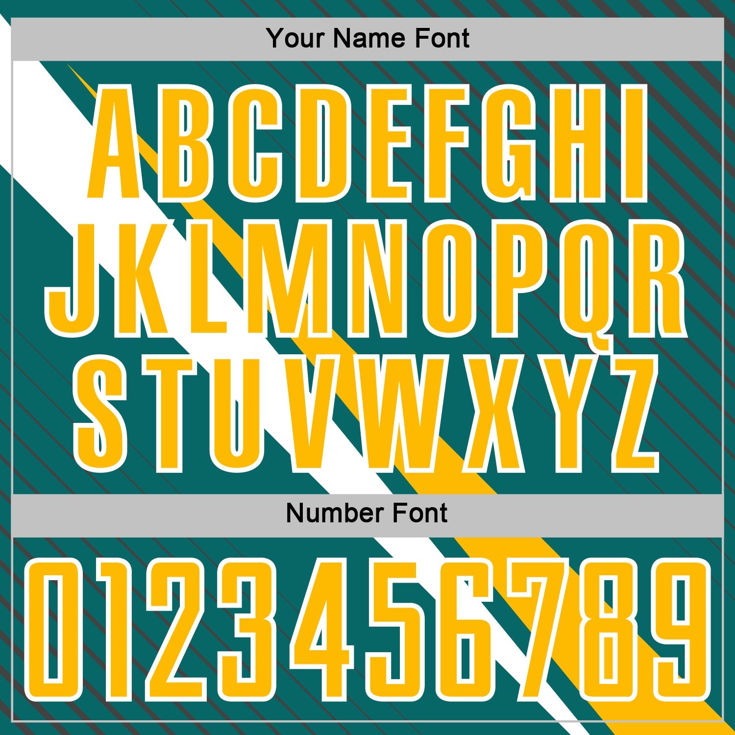 Custom Teal Gold-White Diagonal Stripes Sports Sublimation Soccer Uniform Jersey view 6