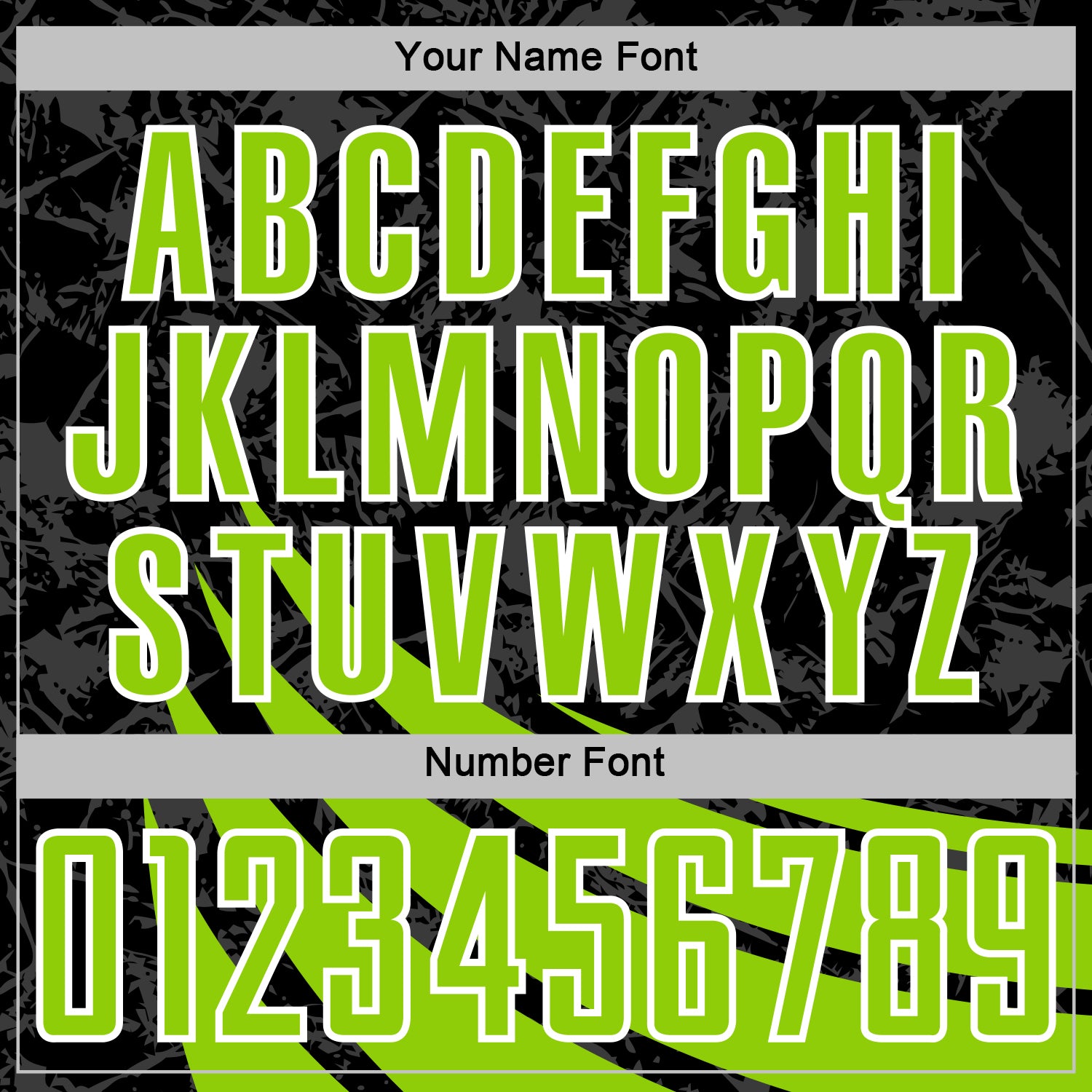 Custom Black Neon Green-White Distressed Diagonal Stripes Wind Shapes Sports Sublimation Soccer Uniform Jersey view 6