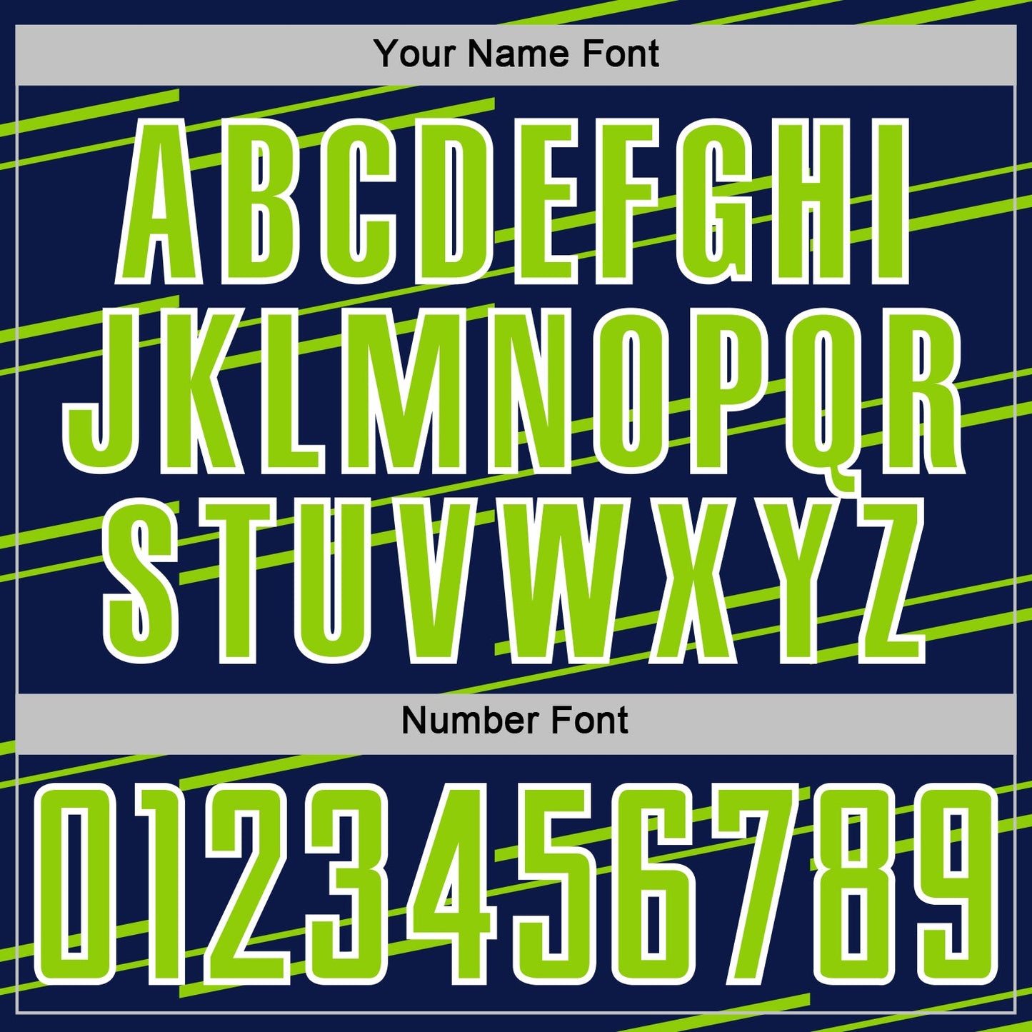 Custom Navy Neon Green-White Diagonal Pinstripes Lines Sports Sublimation Soccer Uniform Jersey view 6