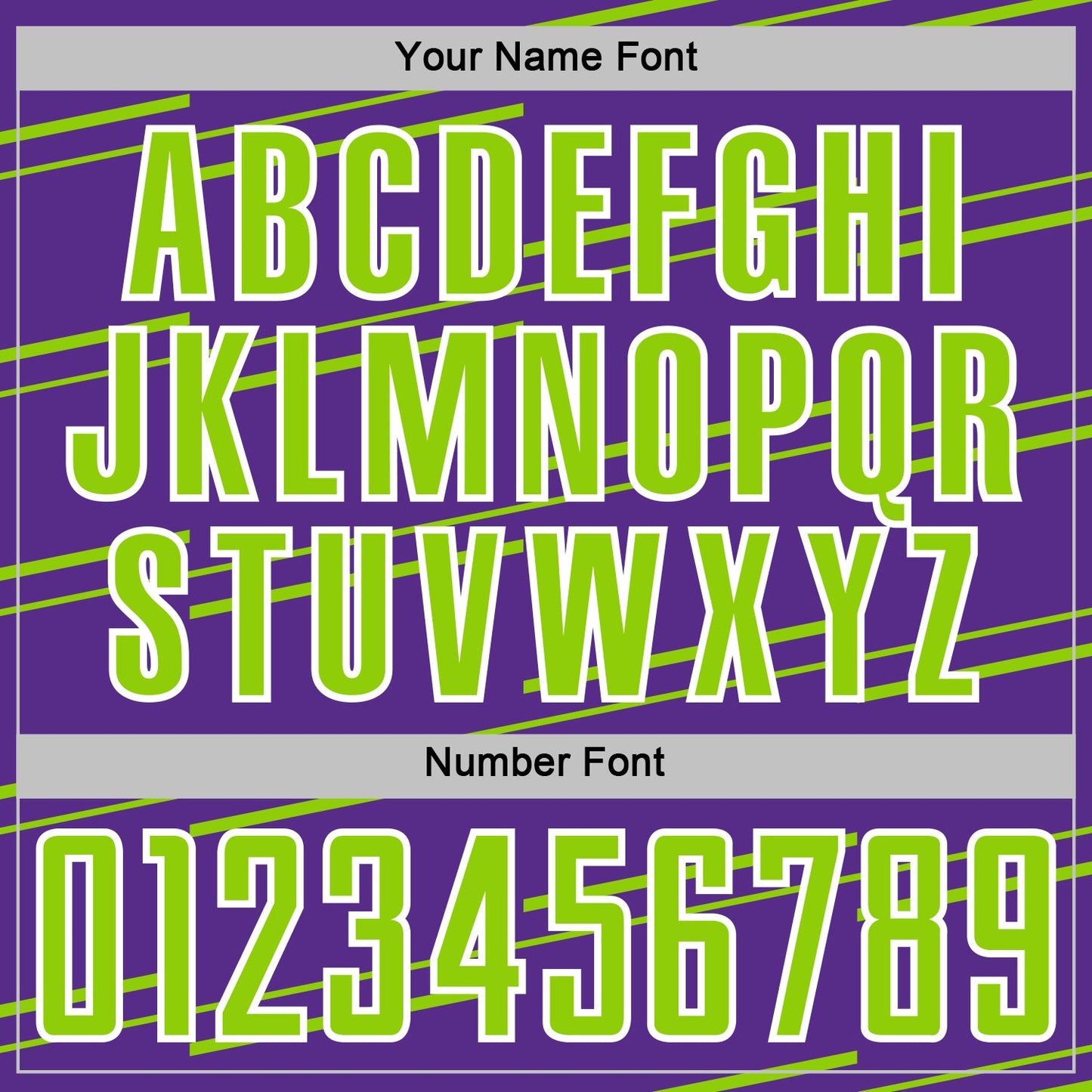 Custom Purple Neon Green-White Diagonal Pinstripes Lines Sports Sublimation Soccer Uniform Jersey view 6