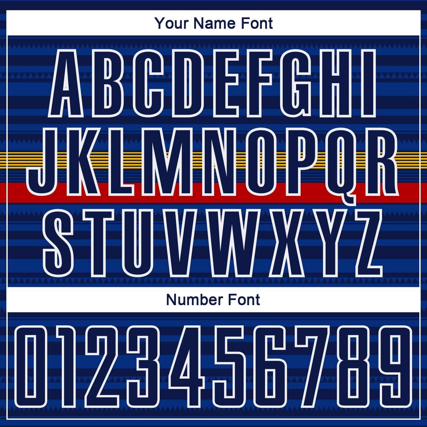 Custom Royal Navy Yellow-Red Colombia Horizontal Stripes Geometric Aztec Tribal Pattern Sublimation Soccer Uniform Jersey view 6