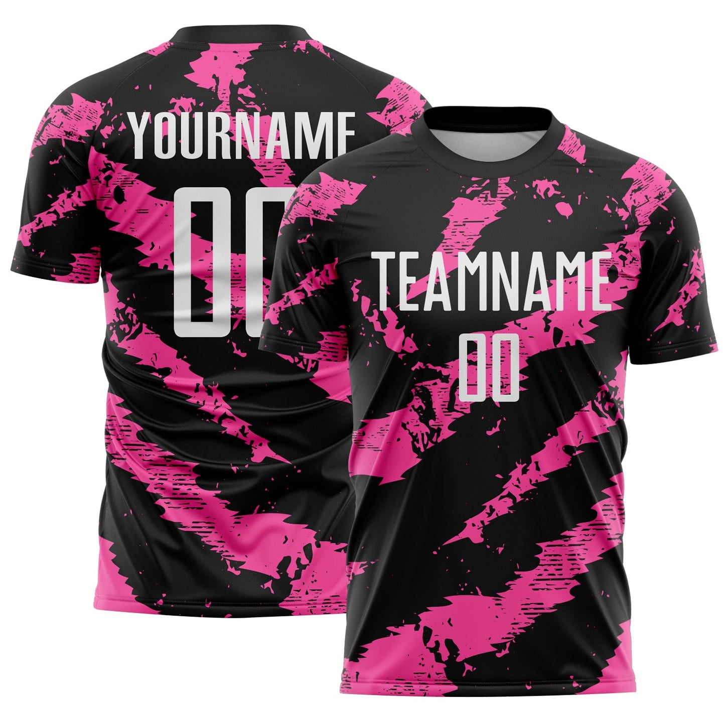 Custom Black White-Pink Colombia Brush Stroke Sublimation Soccer Uniform Jersey - Main View
