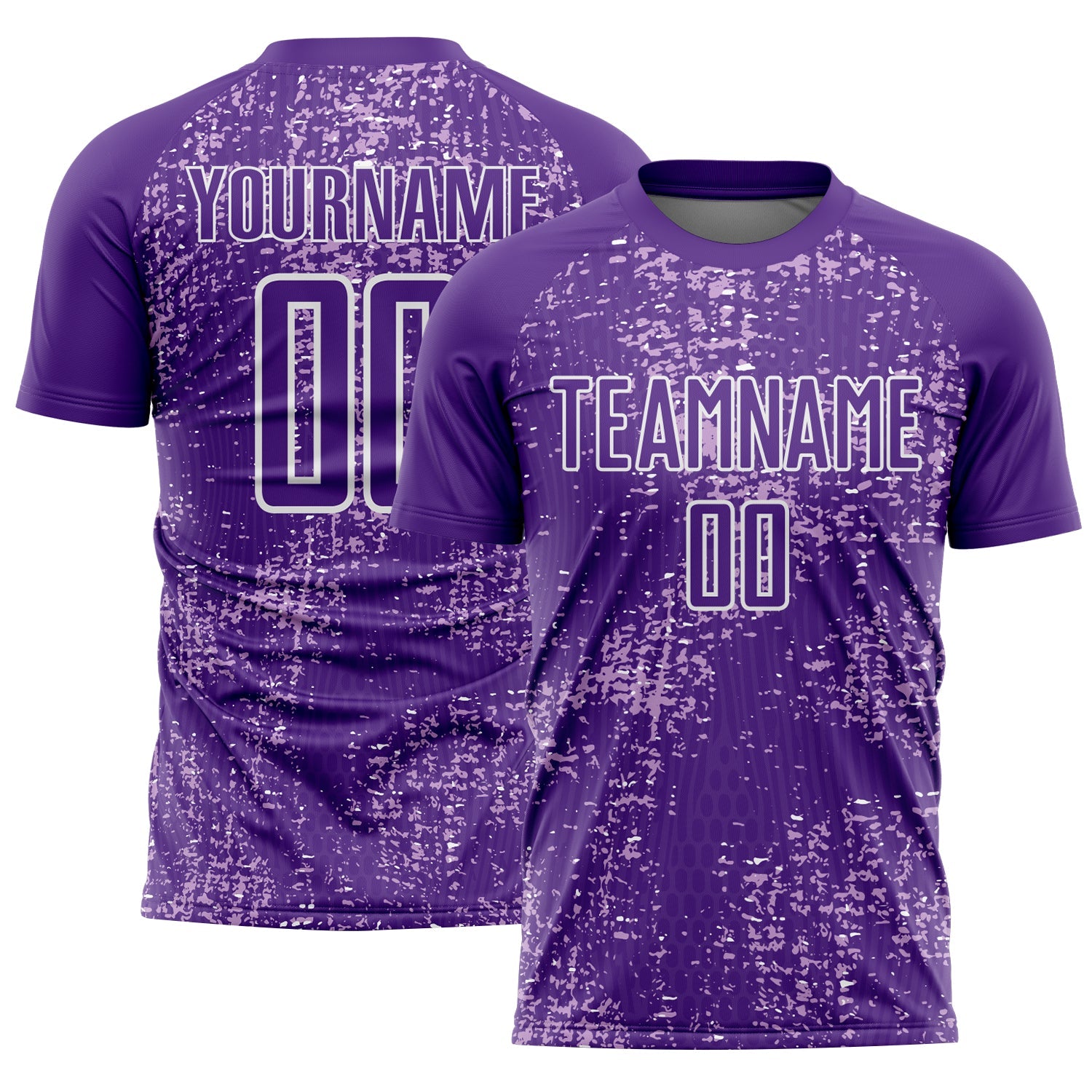 Custom Purple Light Purple-White France Speckle Sublimation Soccer Uniform Jersey - Main View