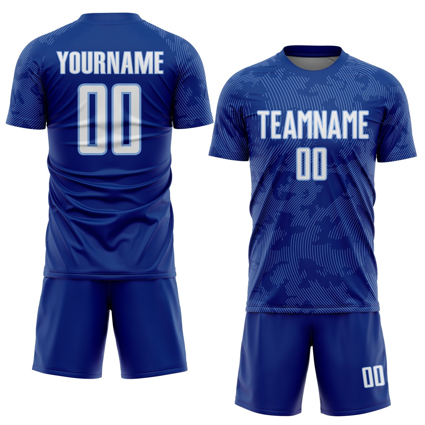 Custom Royal White-Light Blue Curve Lines Sublimation Soccer Uniform Jersey view 2