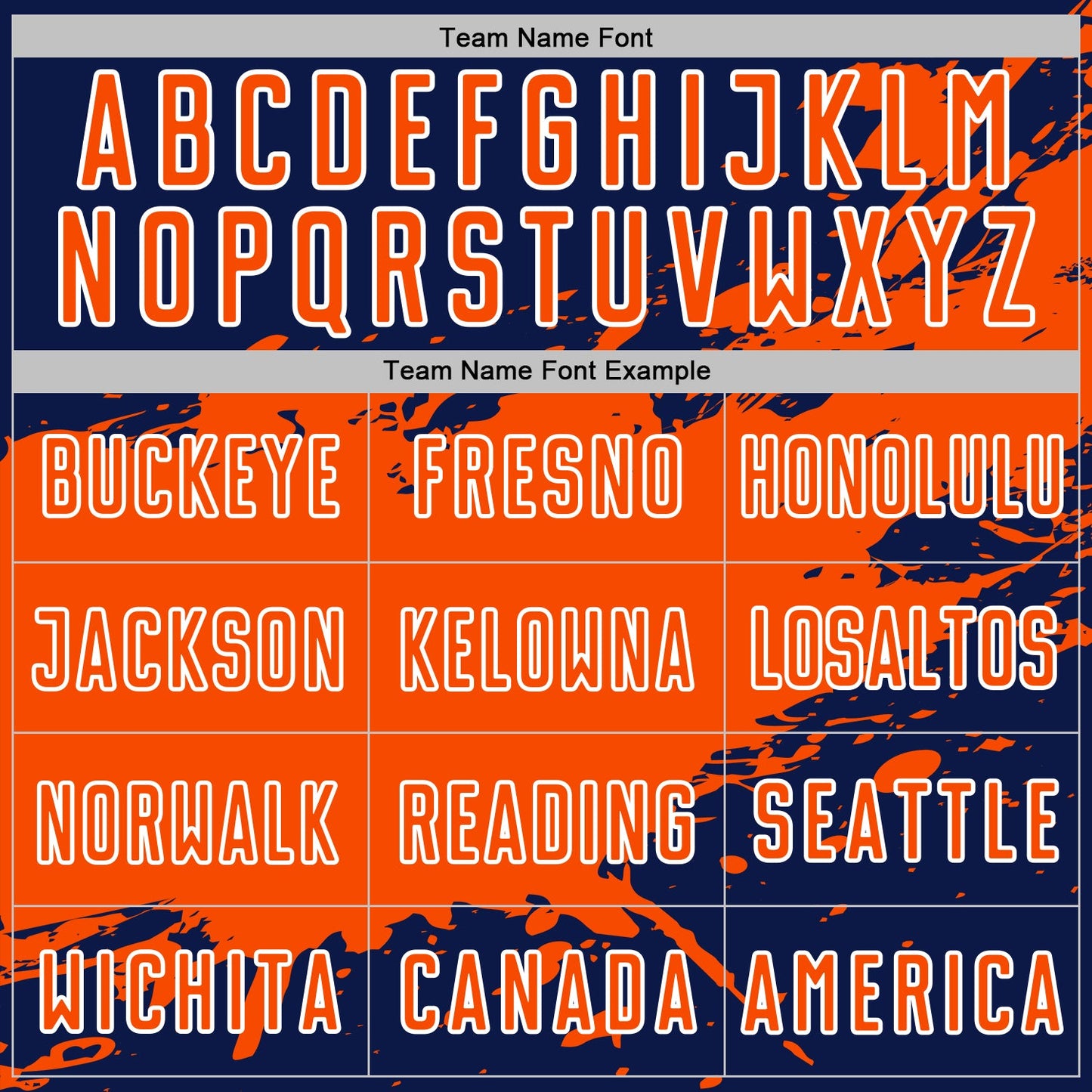 Custom Orange Navy-White Splash Color Block Sublimation Soccer Uniform Jersey view 5