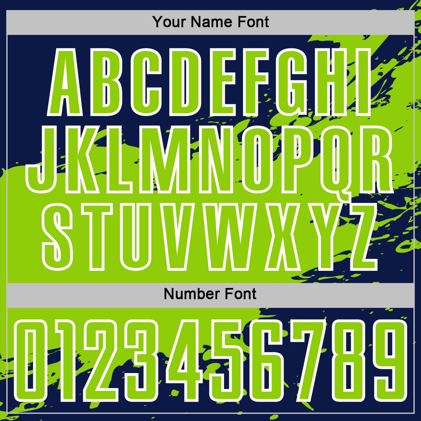 Custom Neon Green Navy-White Splash Color Block Sublimation Soccer Uniform Jersey view 6