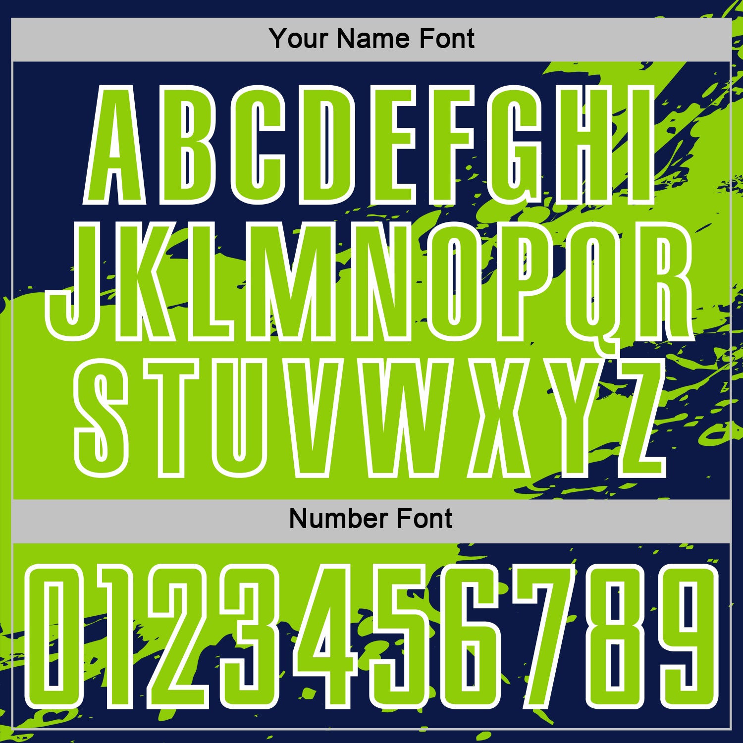 Custom Neon Green Navy-White Splash Color Block Sublimation Soccer Uniform Jersey view 6