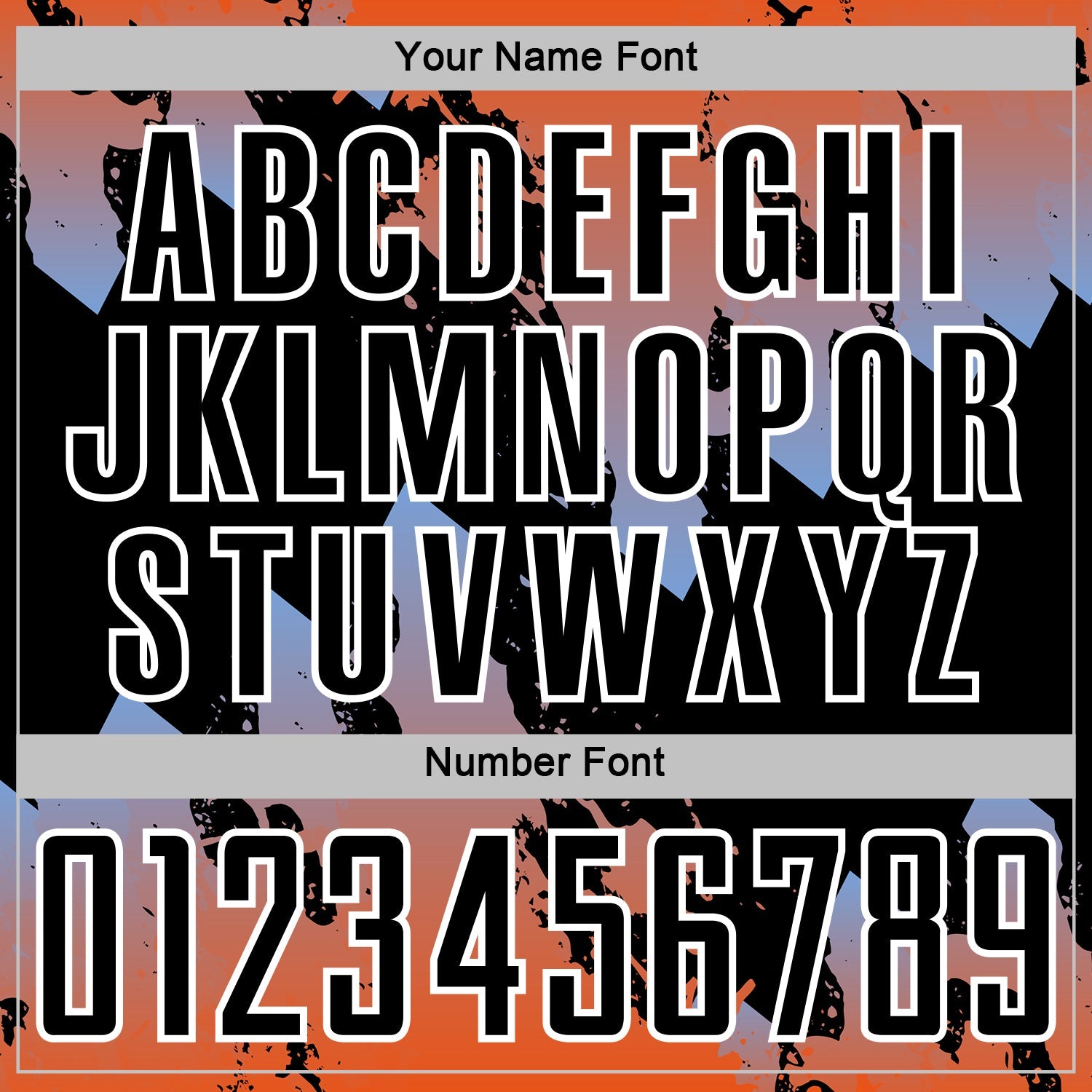 Custom Orange Black Powder Blue-White Gradient Splash Sublimation Soccer Uniform Jersey view 6