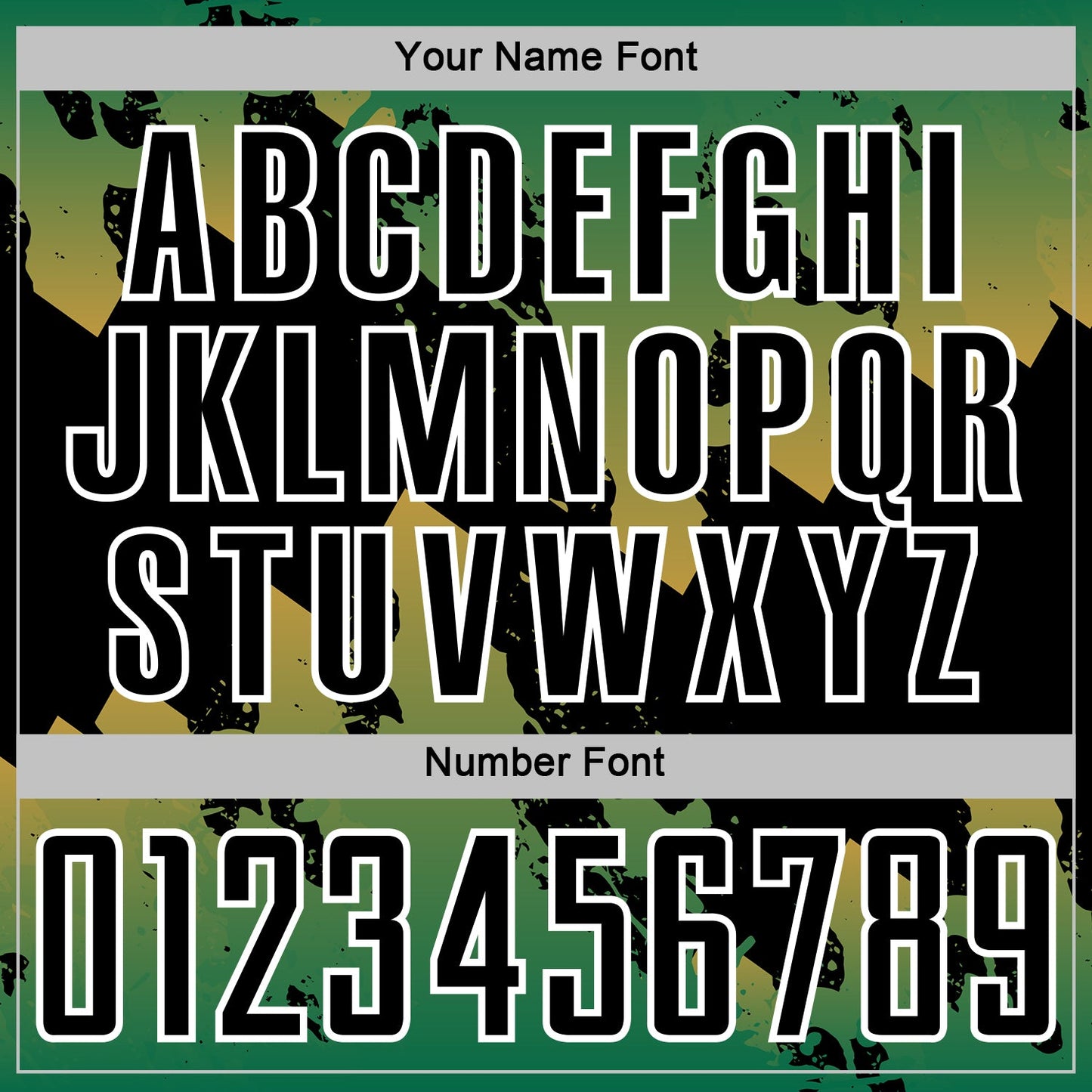 Custom Kelly Green Black Old Gold-White Gradient Splash Sublimation Soccer Uniform Jersey view 6