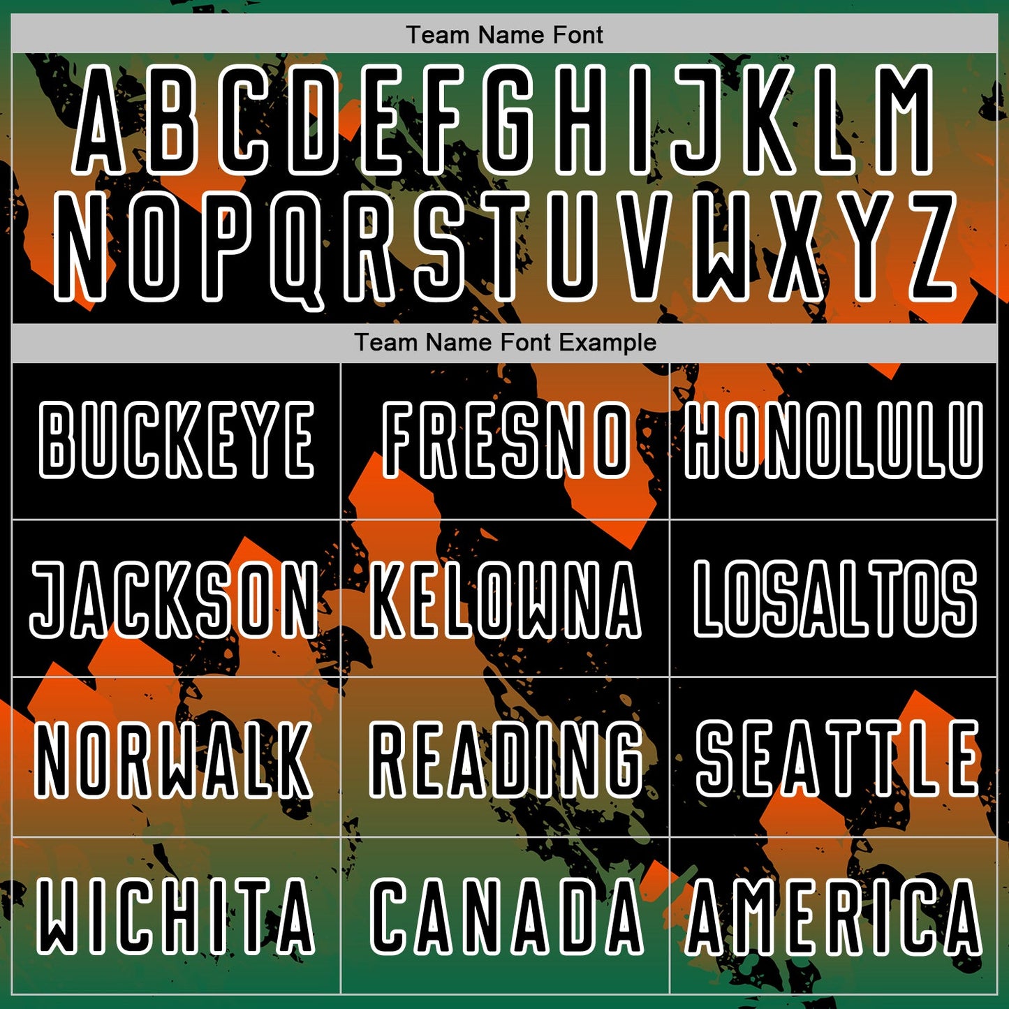 Custom Kelly Green Black Orange-White Gradient Splash Sublimation Soccer Uniform Jersey view 5