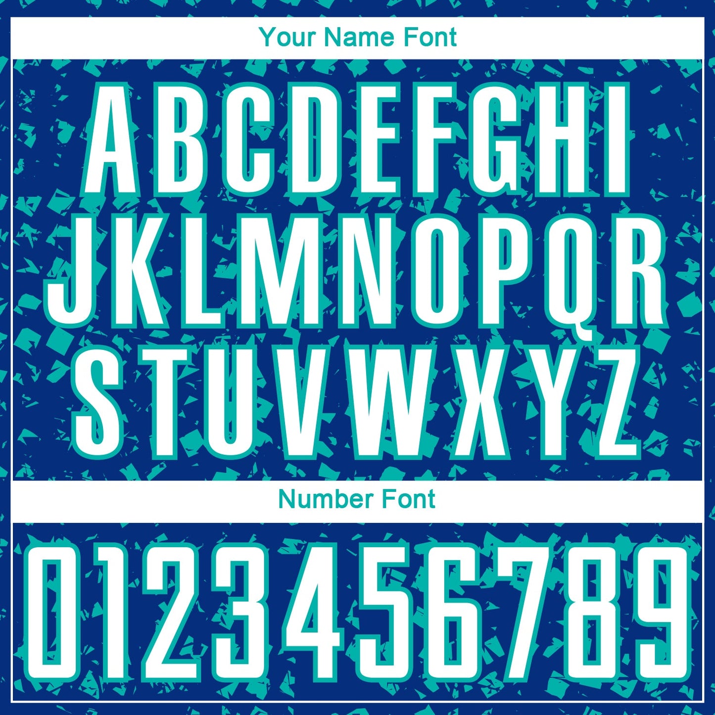 Custom Royal White-Aqua Digital Geometric Fragment Speckles Sublimation Soccer Uniform Jersey view 6