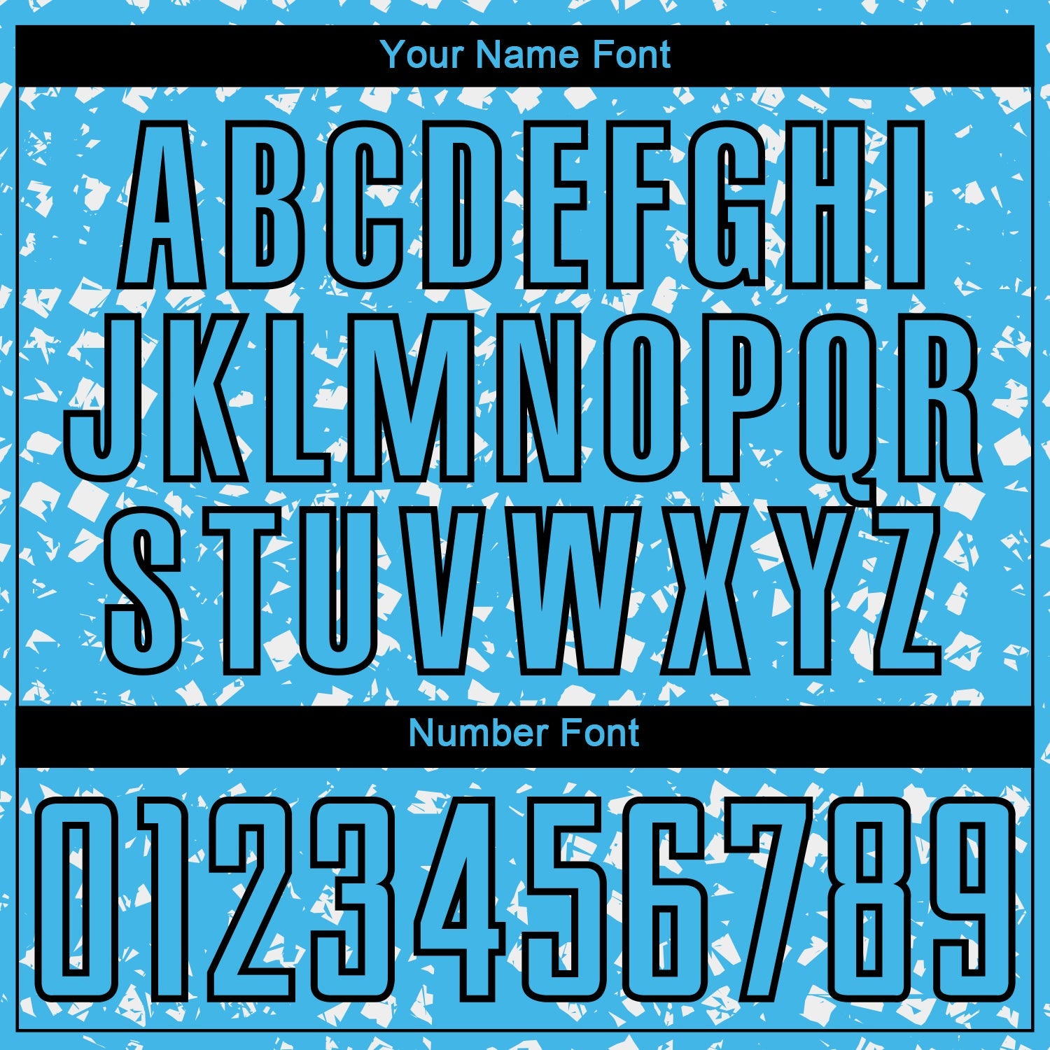 Custom Sky Blue Black-White Digital Geometric Fragment Speckles Sublimation Soccer Uniform Jersey view 6
