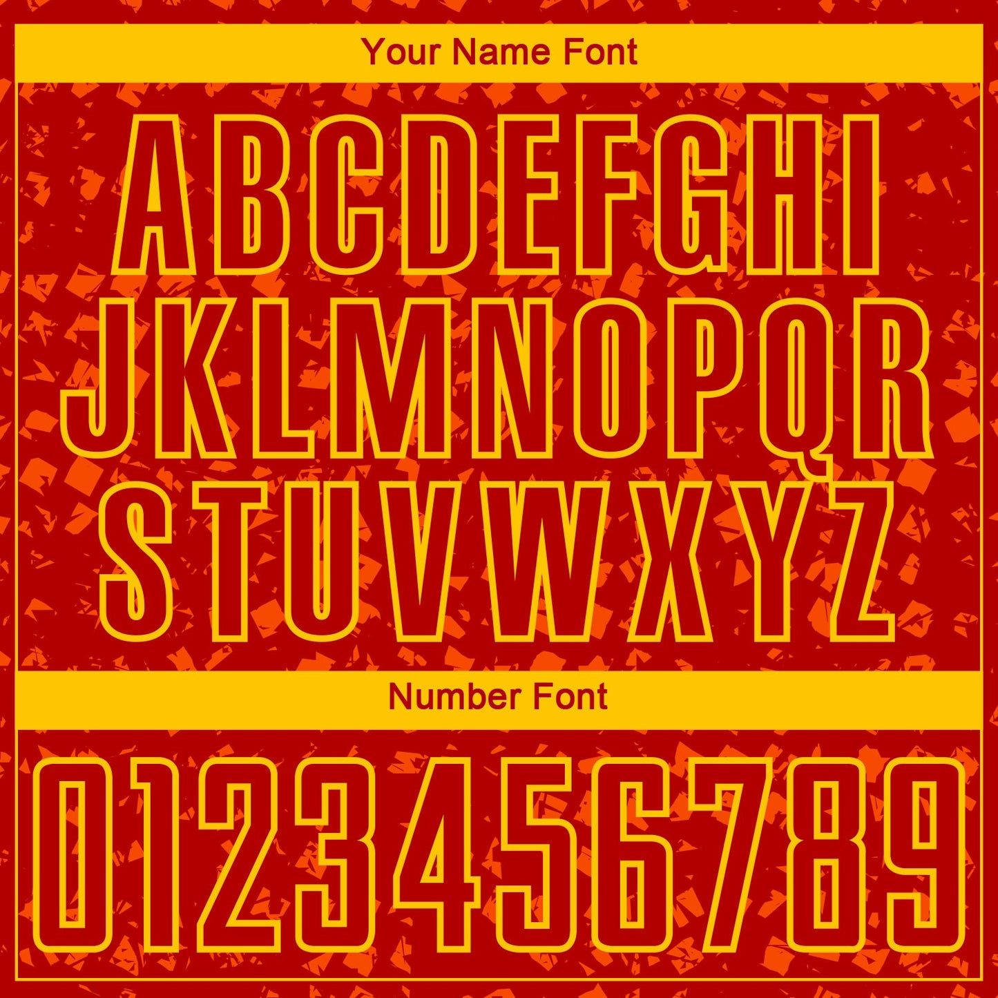 Custom Red Gold-Orange Digital Geometric Fragment Speckles Sublimation Soccer Uniform Jersey view 6