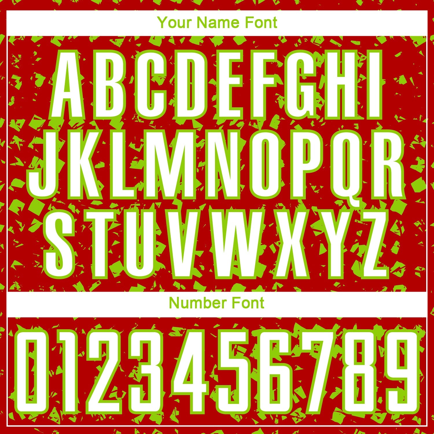 Custom Red White-Neon Green Digital Geometric Fragment Speckles Sublimation Soccer Uniform Jersey view 6