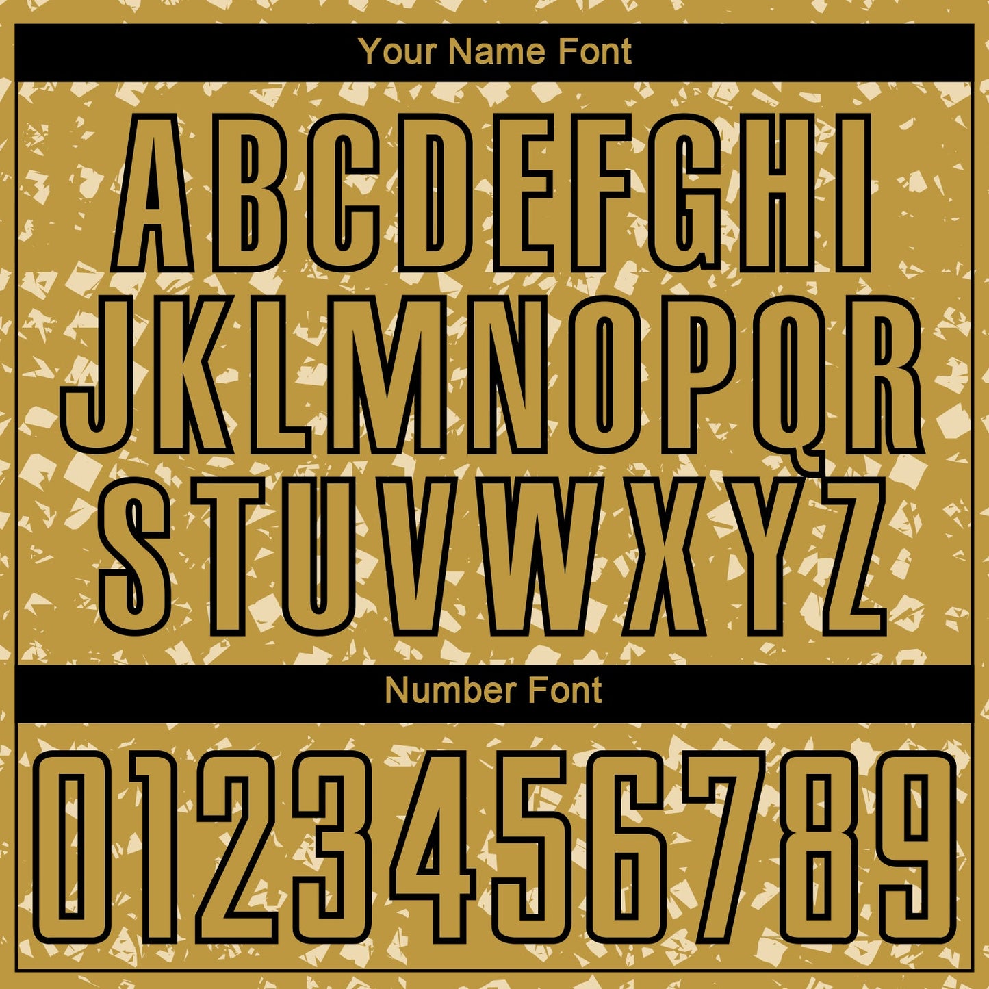 Custom Old Gold Black-Cream Digital Geometric Fragment Speckles Sublimation Soccer Uniform Jersey view 6