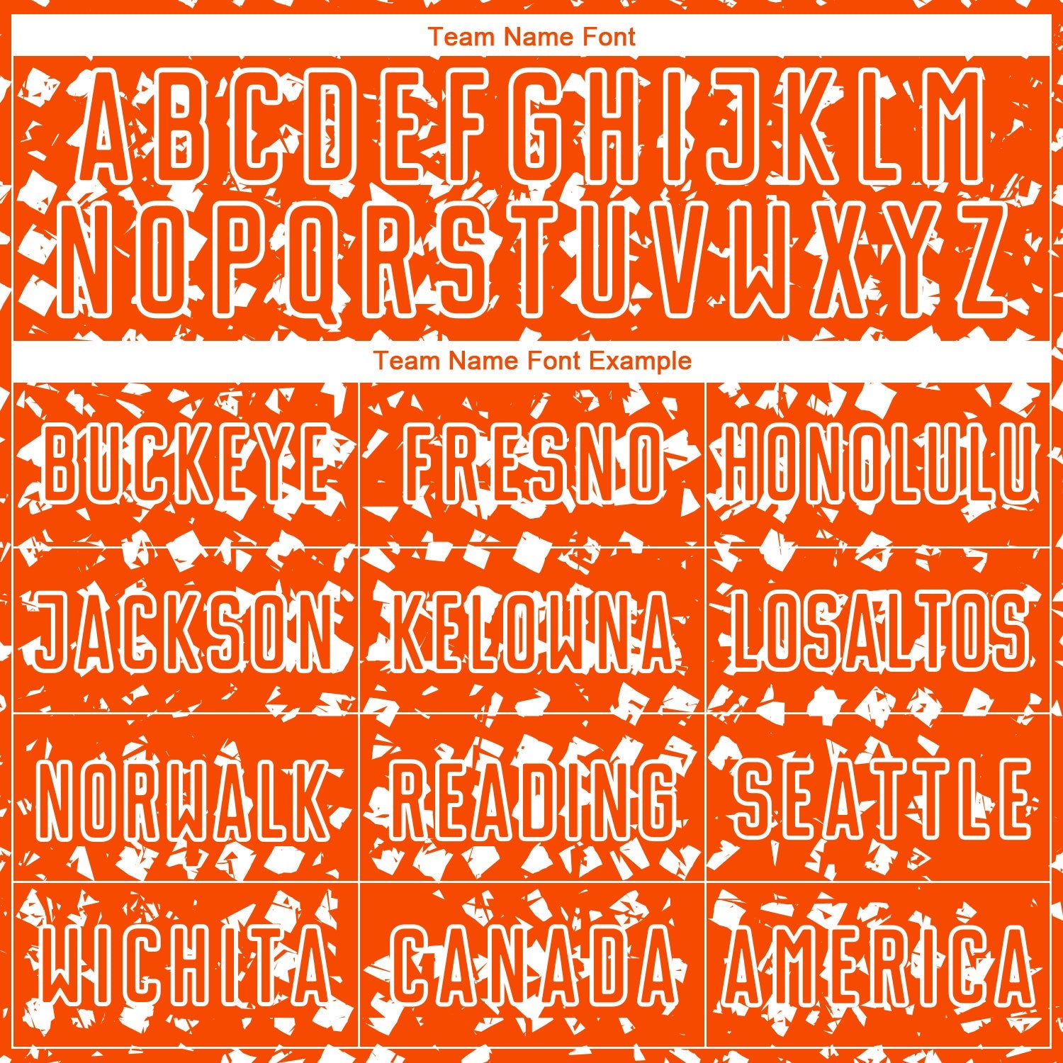 Custom Orange White Digital Geometric Fragment Speckles Sublimation Soccer Uniform Jersey view 5