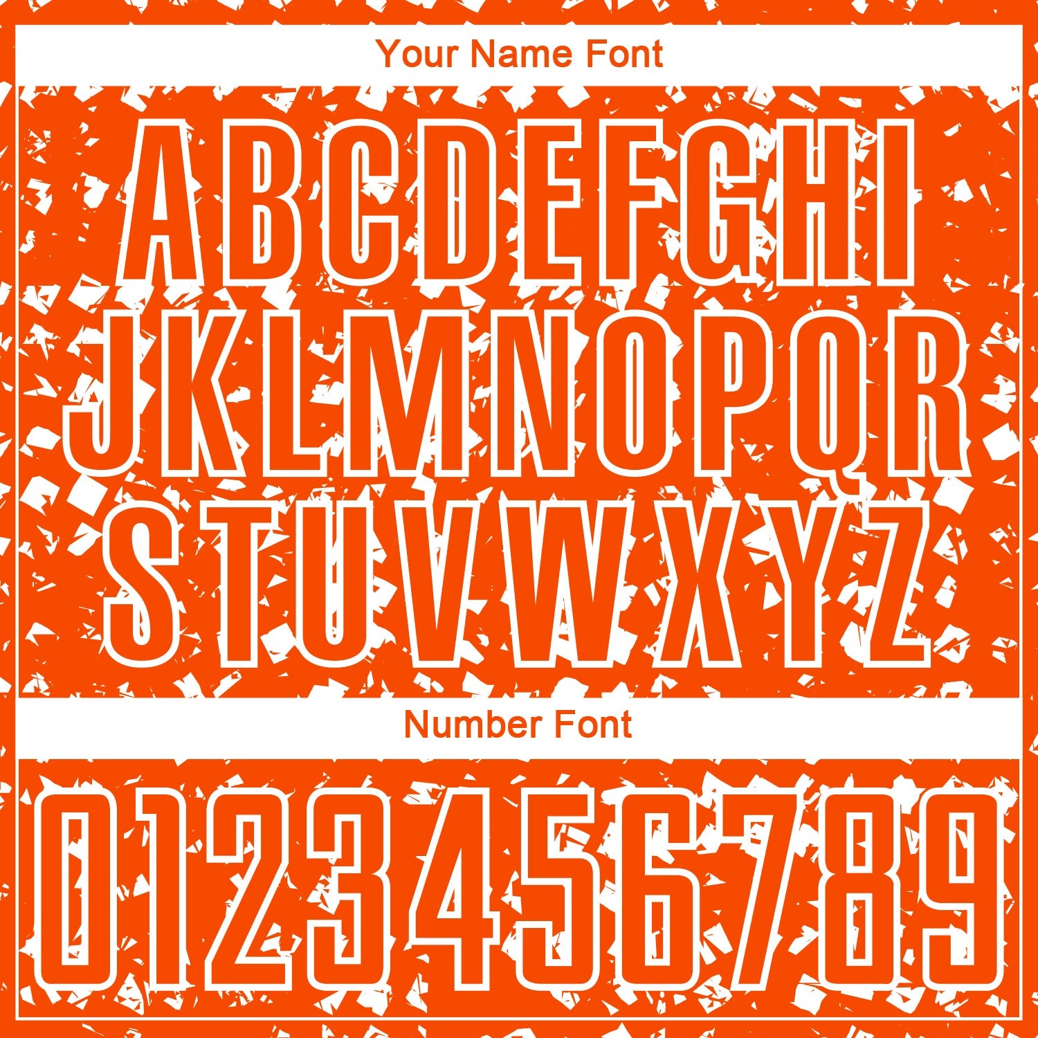 Custom Orange White Digital Geometric Fragment Speckles Sublimation Soccer Uniform Jersey view 6