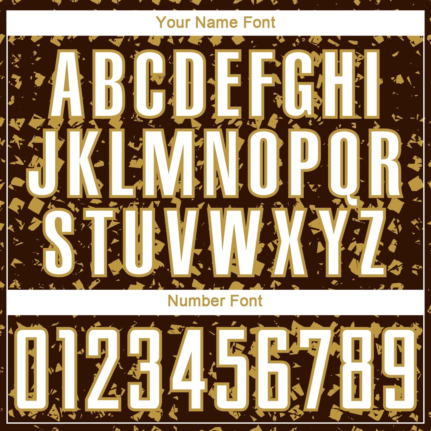 Custom Brown White-Old Gold Digital Geometric Fragment Speckles Sublimation Soccer Uniform Jersey view 6
