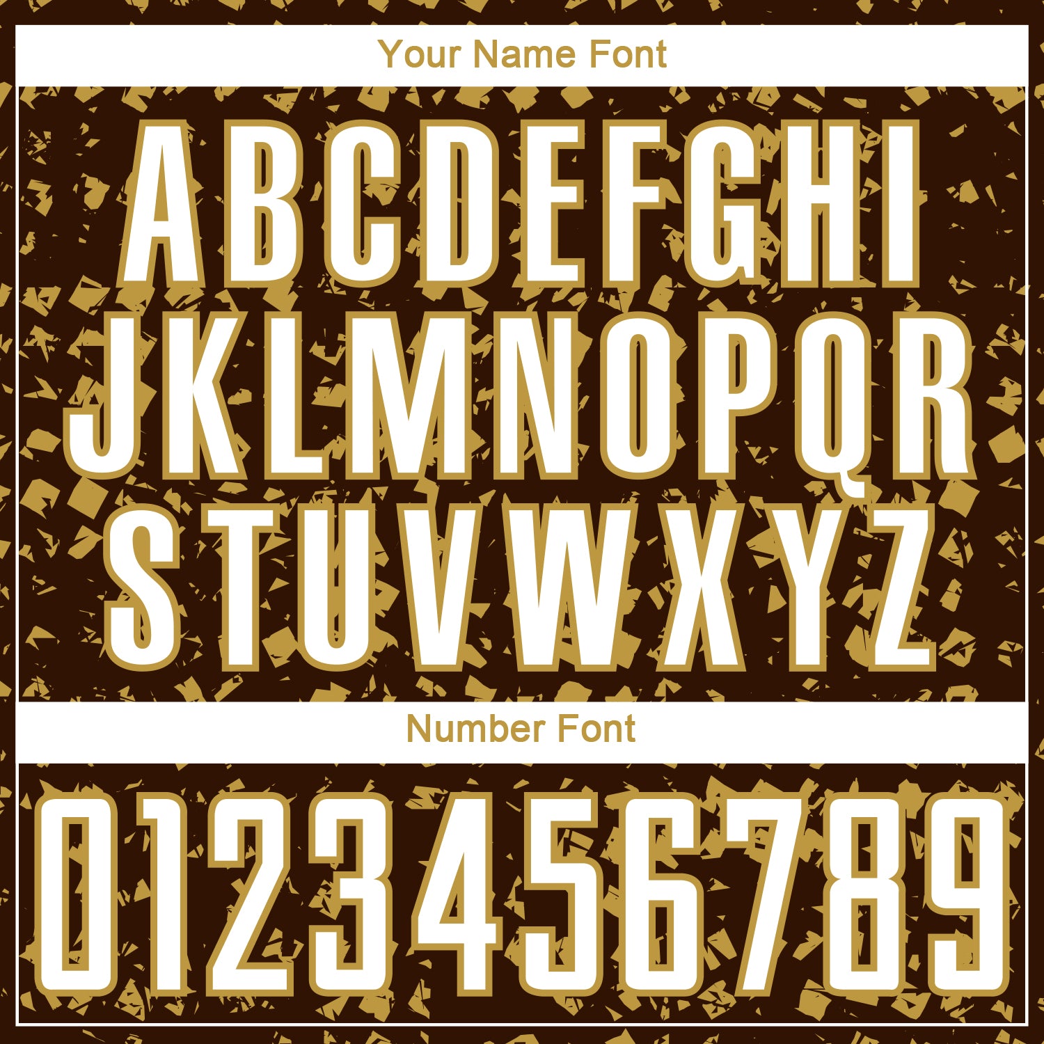 Custom Brown White-Old Gold Digital Geometric Fragment Speckles Sublimation Soccer Uniform Jersey view 6