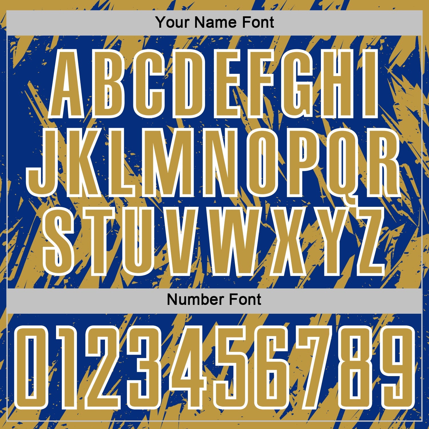 Custom Royal Old Gold-White Splatter Torn Sharp Brush Stroke Sublimation Soccer Uniform Jersey view 6