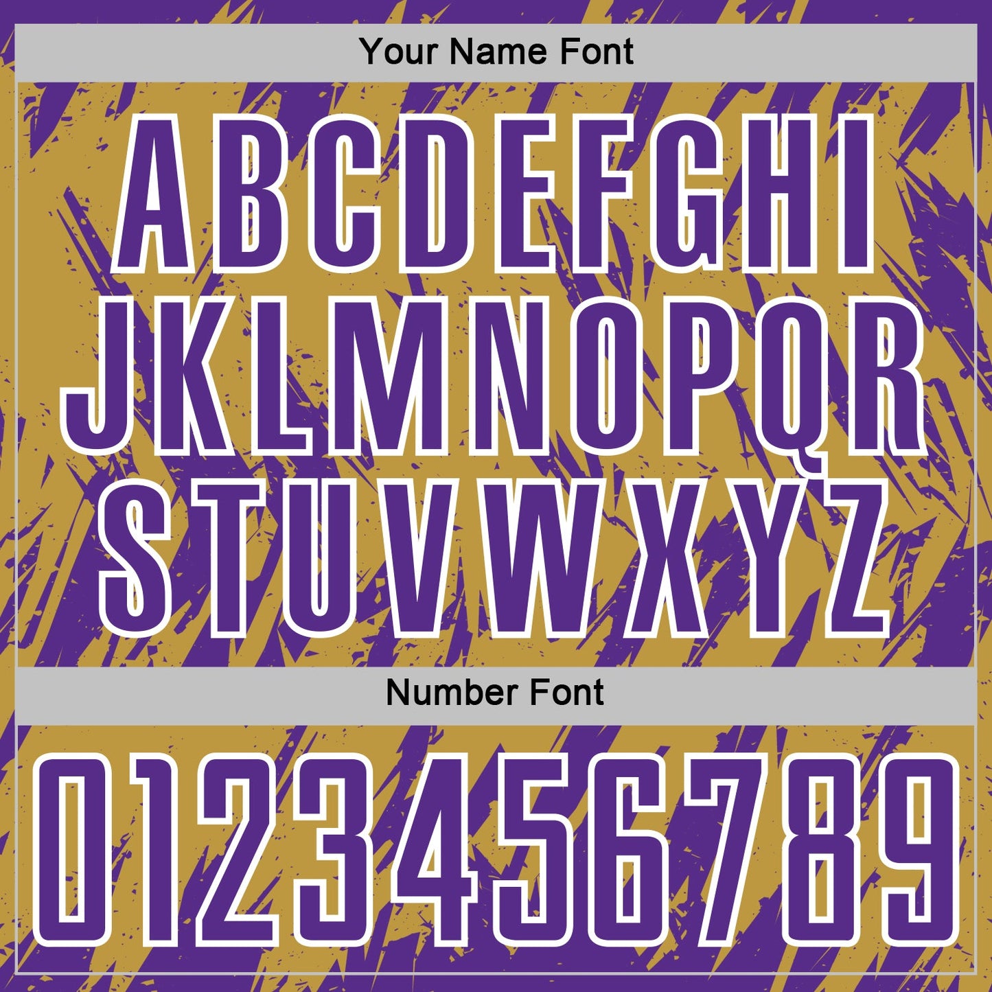 Custom Old Gold Purple-White Splatter Torn Sharp Brush Stroke Sublimation Soccer Uniform Jersey view 6
