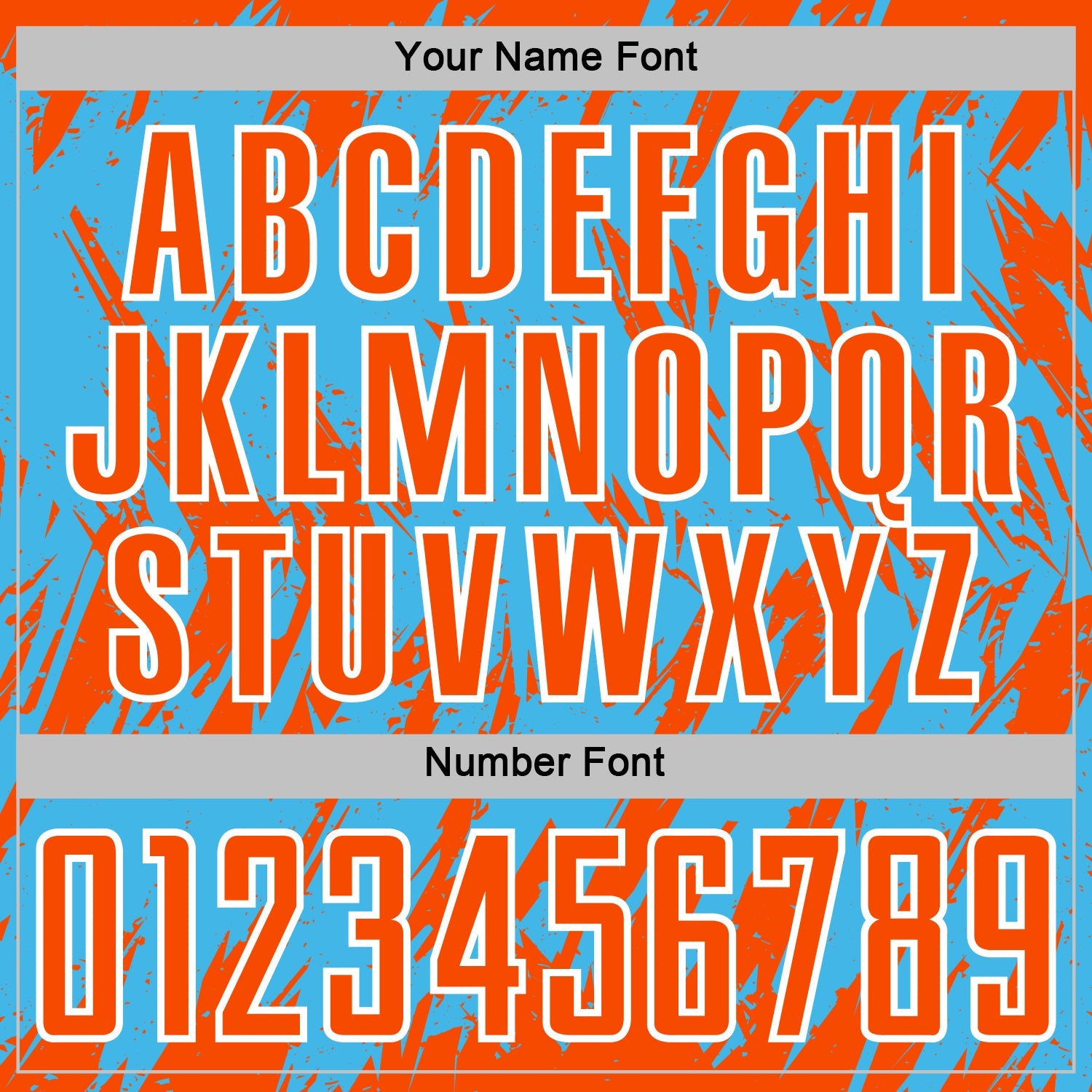 Custom Sky Blue Orange-White Splatter Torn Sharp Brush Stroke Sublimation Soccer Uniform Jersey view 6