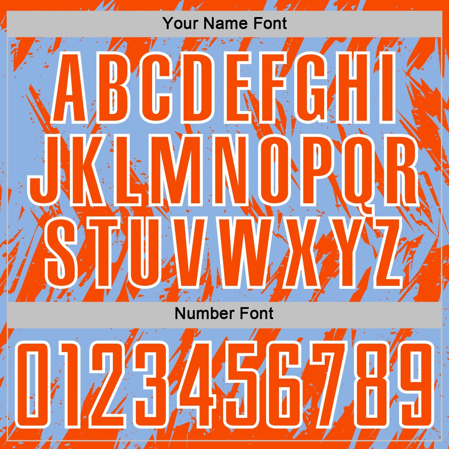 Custom Light Blue Orange-White Splatter Torn Sharp Brush Stroke Sublimation Soccer Uniform Jersey view 6