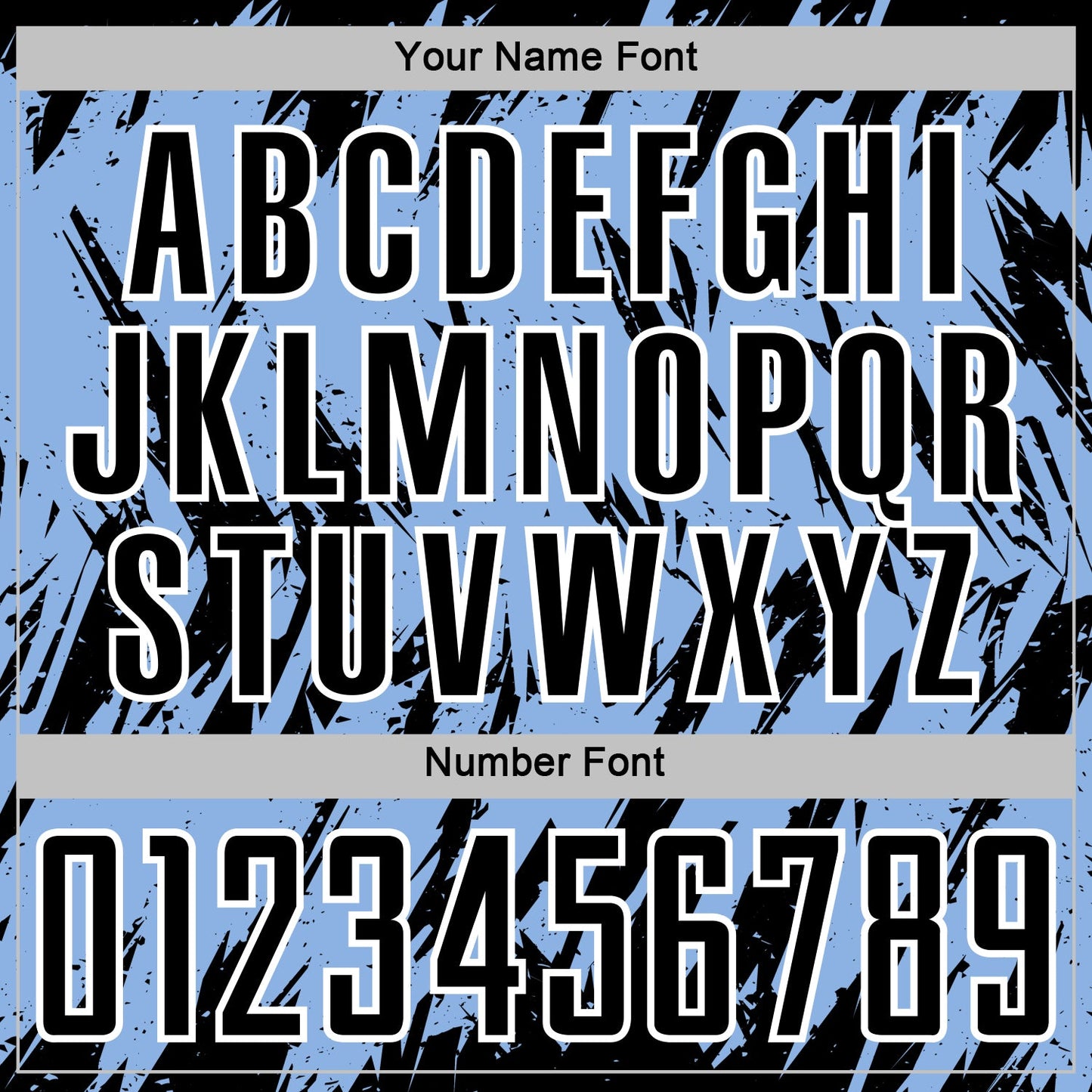 Custom Light Blue Black-White Splatter Torn Sharp Brush Stroke Sublimation Soccer Uniform Jersey view 6