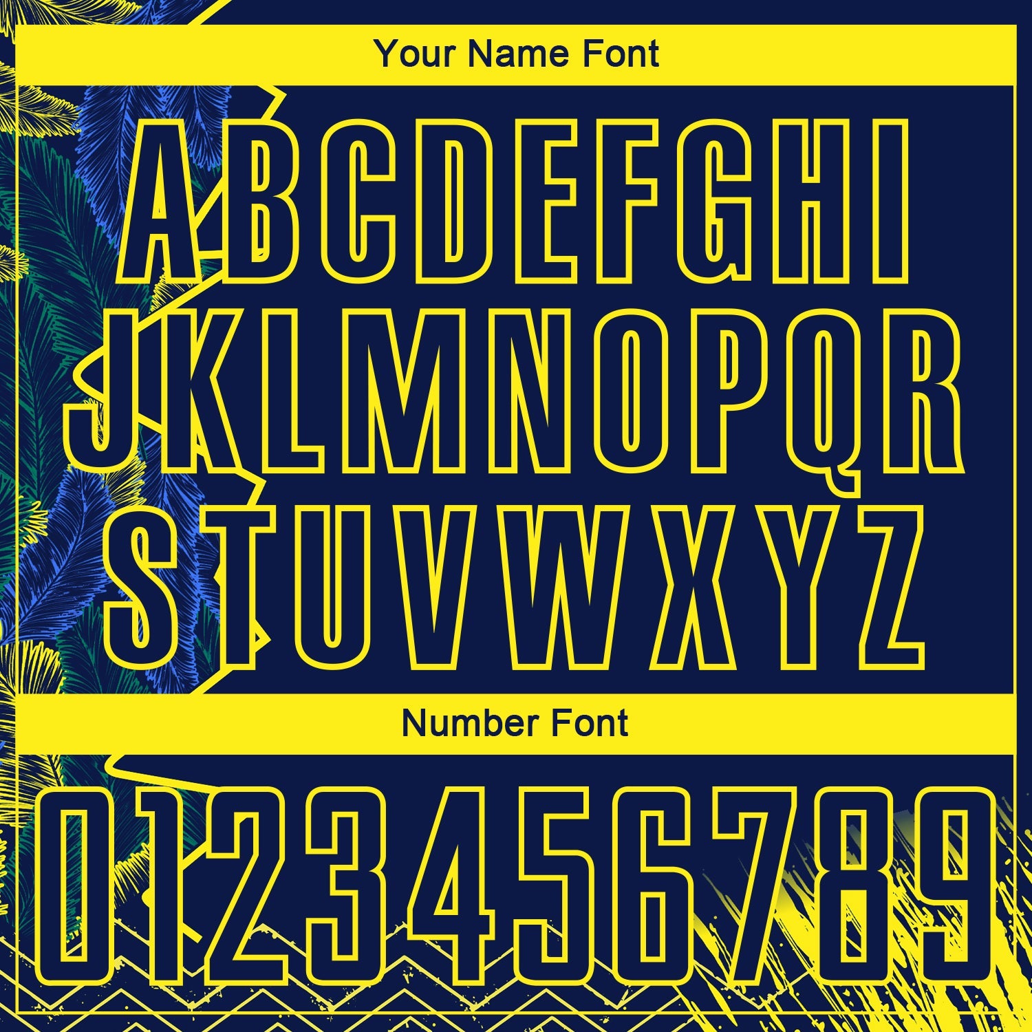 Custom Blue Light Yellow Brasil Zigzag Tropical Palm Leaves Sublimation Soccer Uniform Jersey view 6