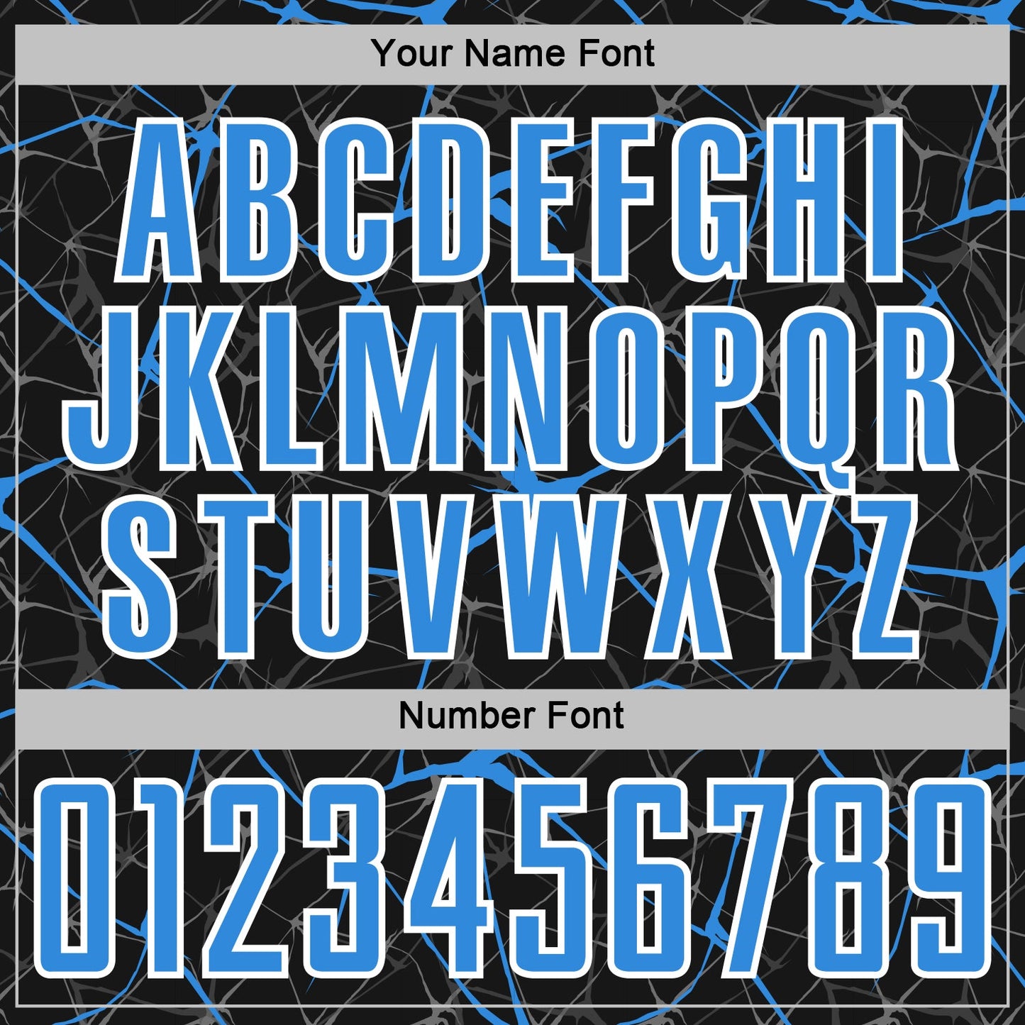 Custom Black Powder Blue-White Abstract Network Crackle Sublimation Soccer Uniform Jersey view 6