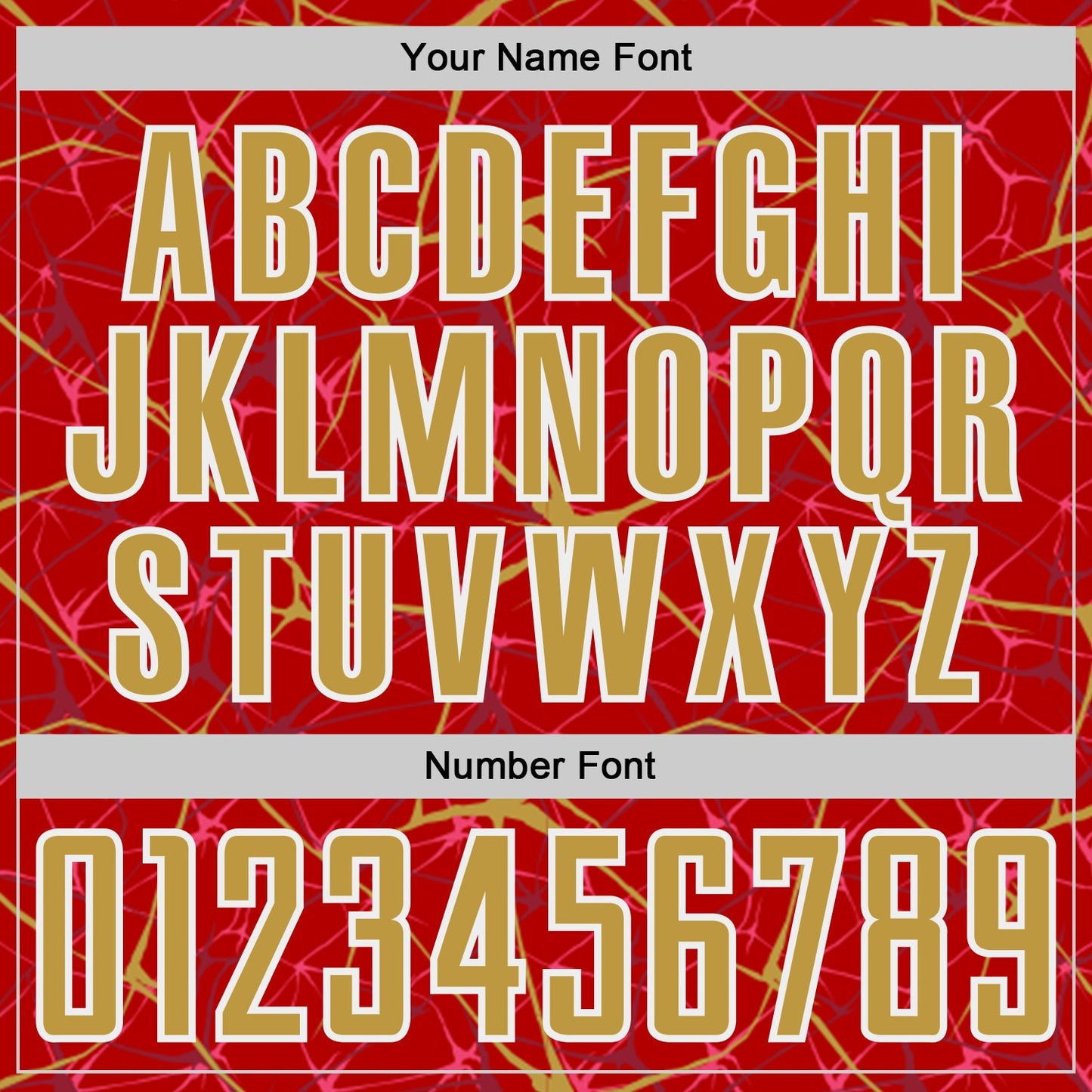 Custom Red Old Gold-White Abstract Network Crackle Sublimation Soccer Uniform Jersey view 6
