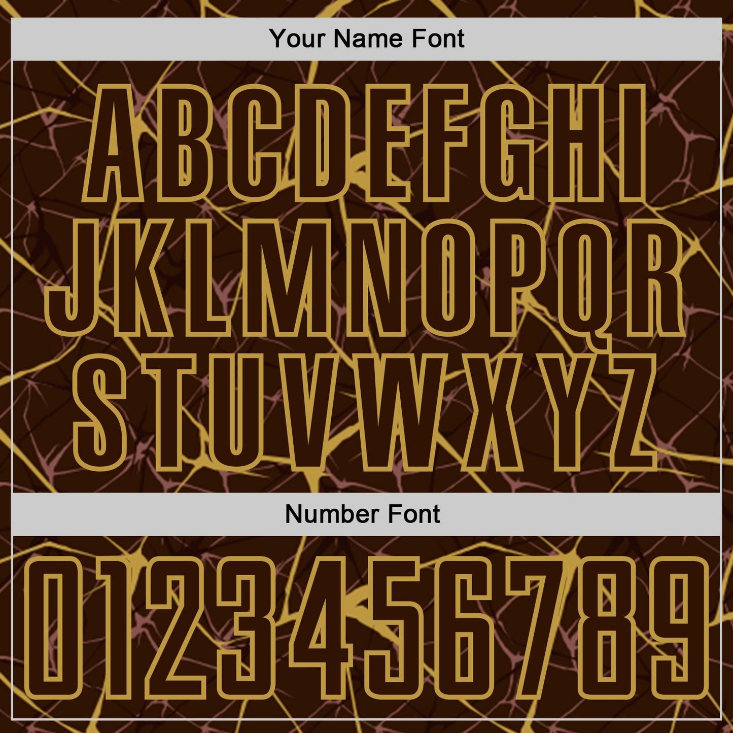 Custom Brown-Old Gold Abstract Network Crackle Sublimation Soccer Uniform Jersey view 6