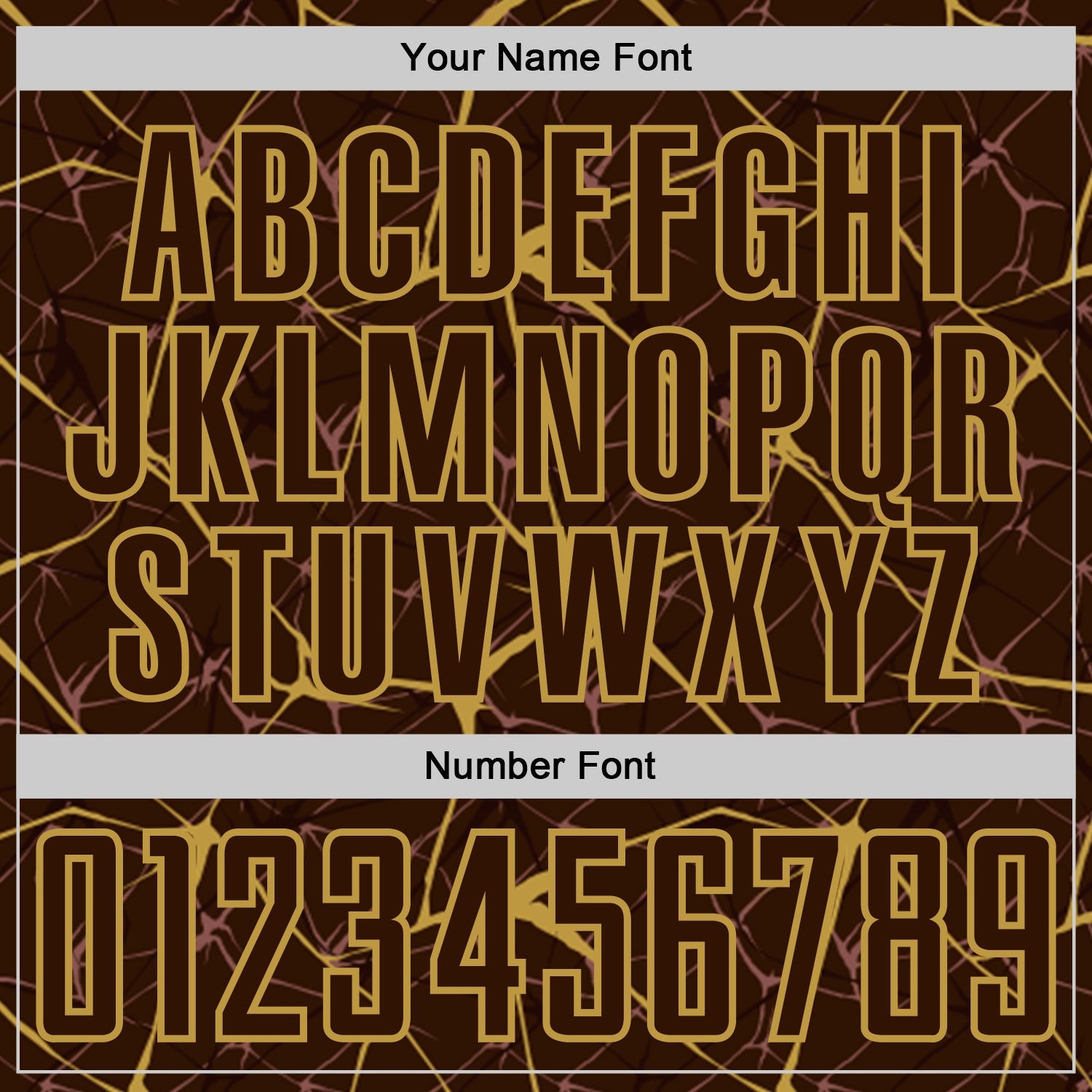 Custom Brown-Old Gold Abstract Network Crackle Sublimation Soccer Uniform Jersey view 6
