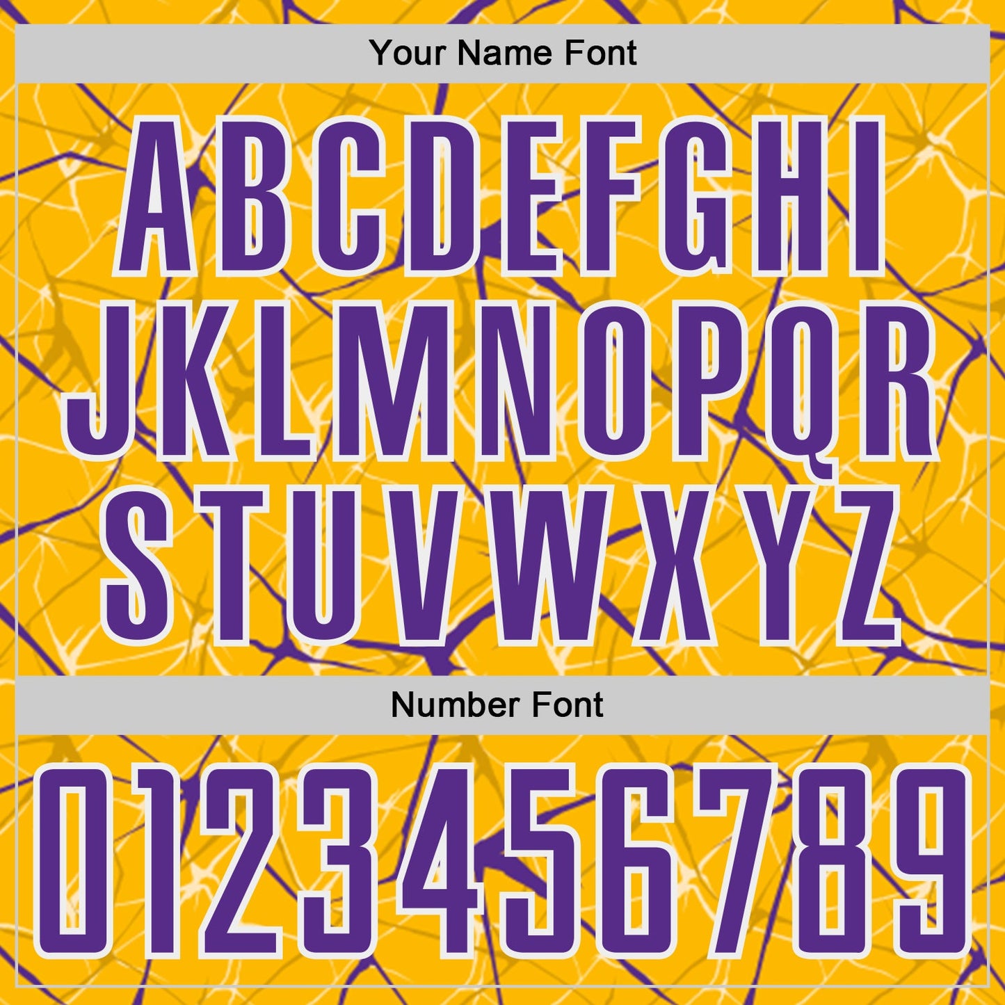 Custom Gold Purple-White Abstract Network Crackle Sublimation Soccer Uniform Jersey view 6