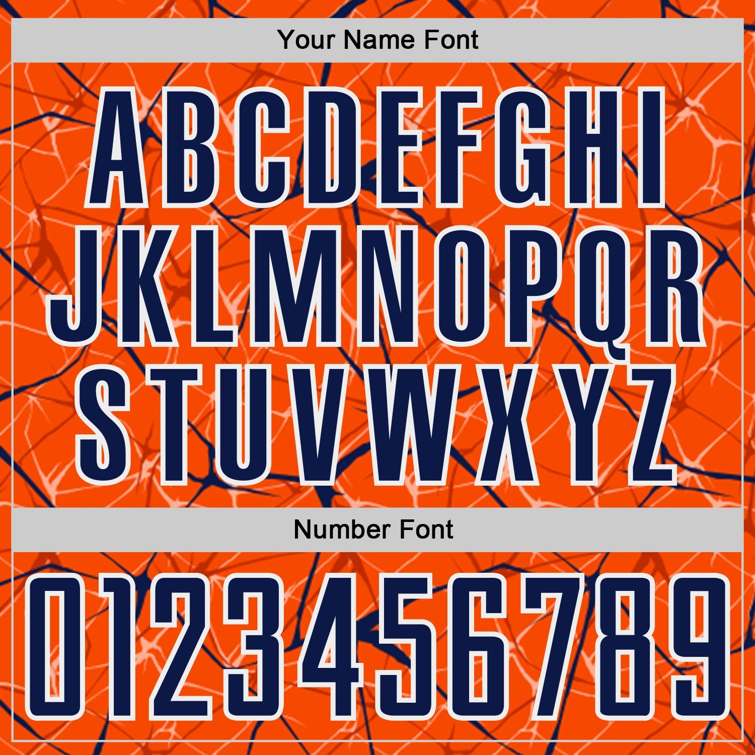 Custom Orange Navy-White Abstract Network Crackle Sublimation Soccer Uniform Jersey view 6