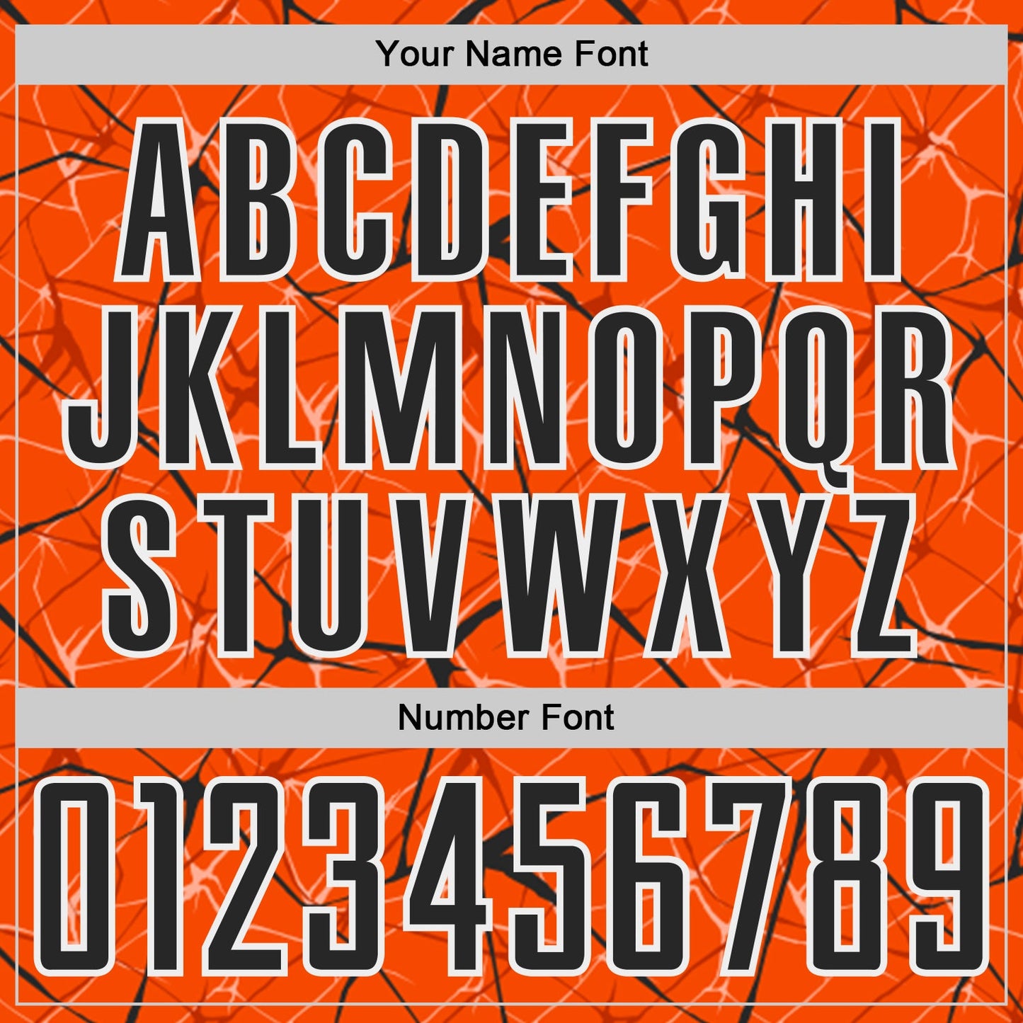 Custom Orange Black-White Abstract Network Crackle Sublimation Soccer Uniform Jersey view 6