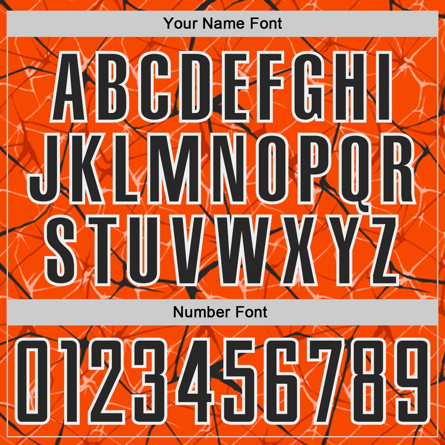 Custom Orange Black-White Abstract Network Crackle Sublimation Soccer Uniform Jersey view 6