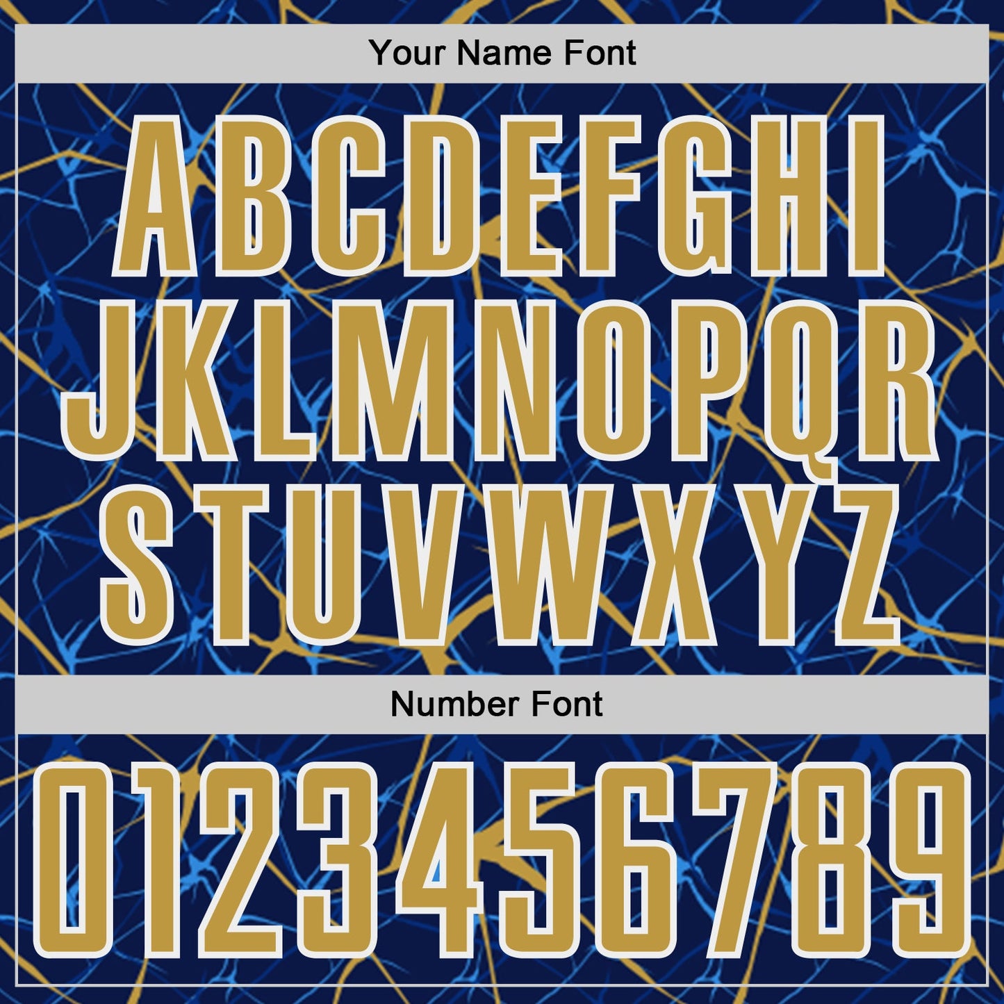 Custom Navy Old Gold-White Abstract Network Crackle Sublimation Soccer Uniform Jersey view 6
